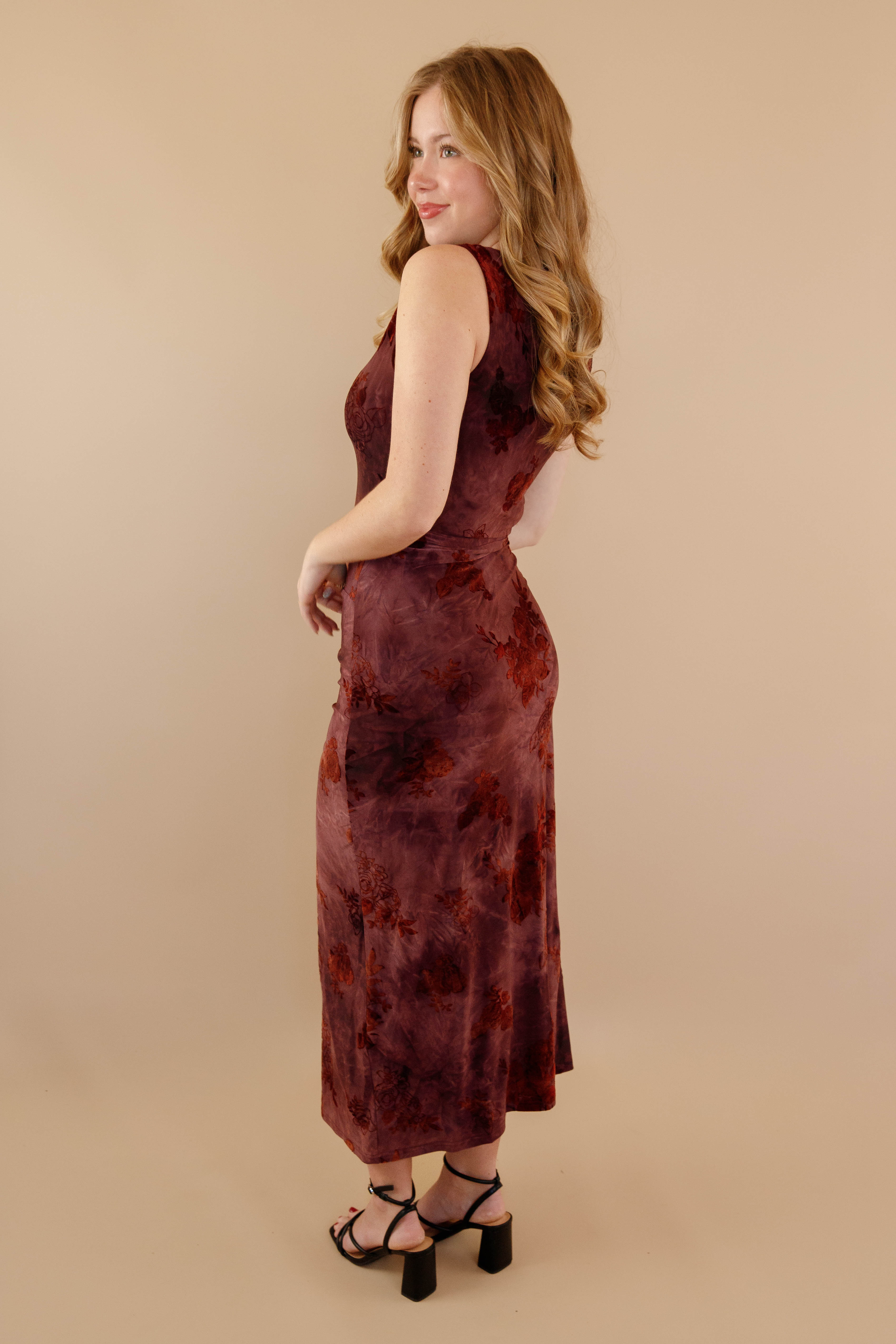 Life is a Runway Midi Dress-Wine