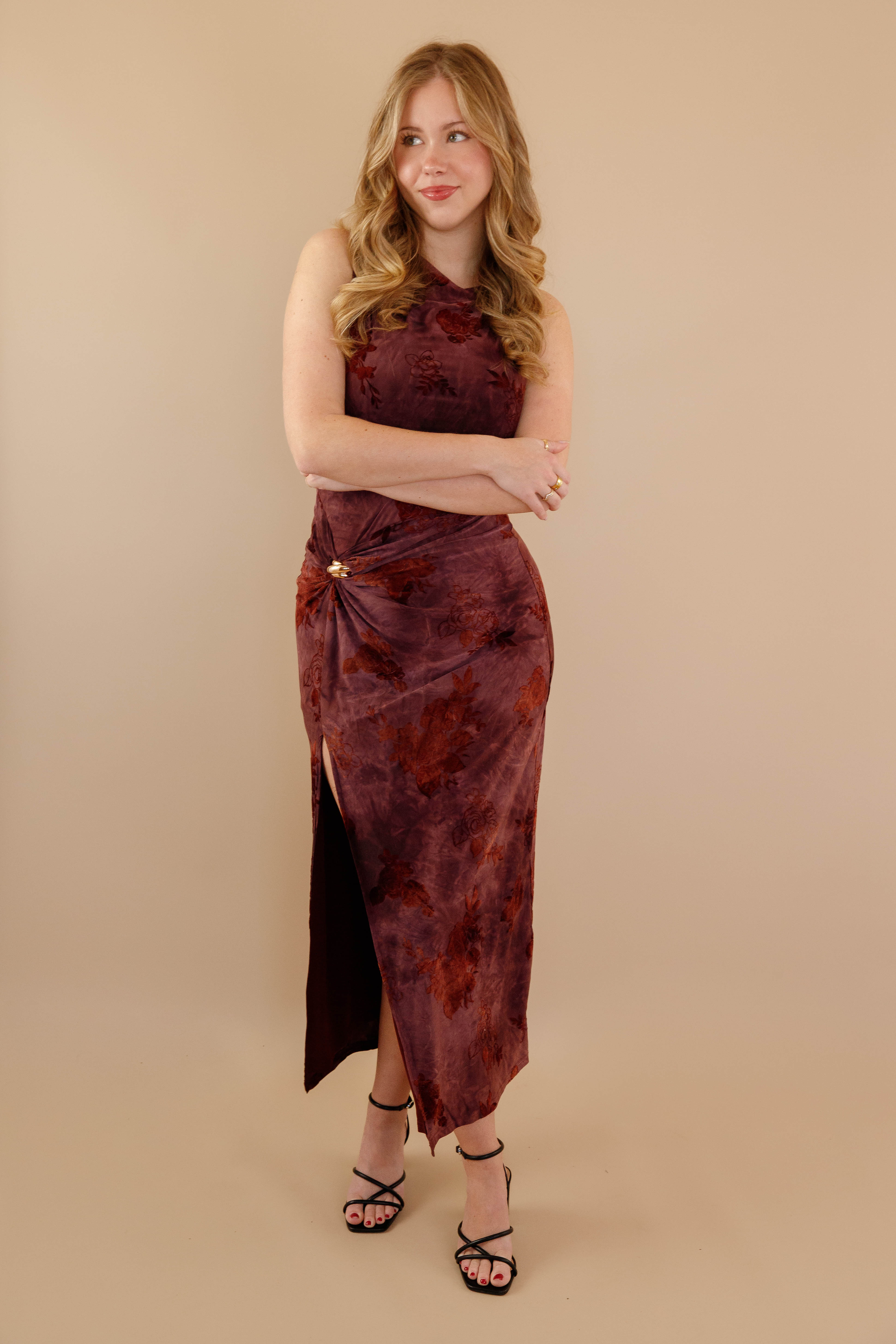 Life is a Runway Midi Dress-Wine