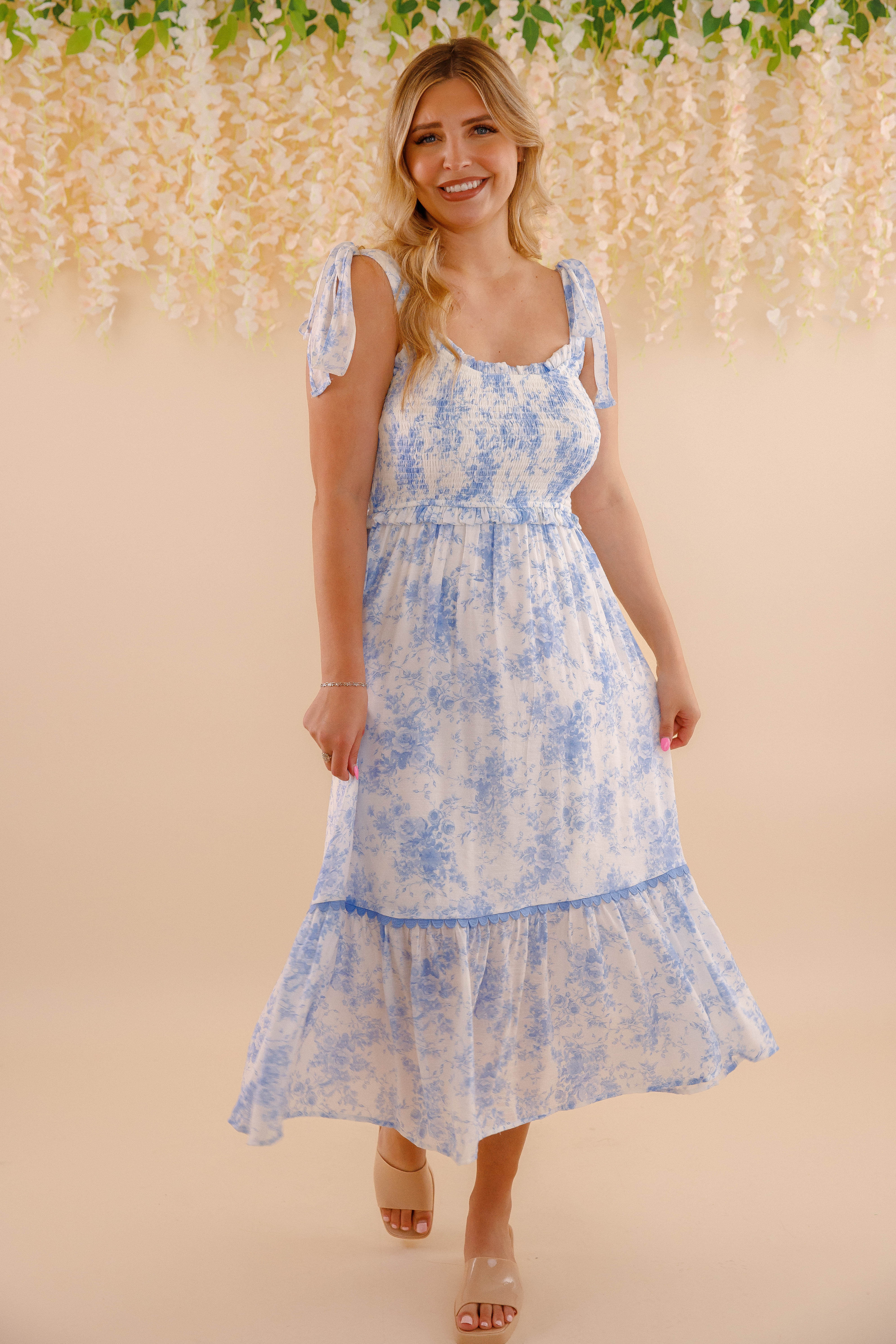 RESTOCK: Like A Wish Midi Dress-Blue