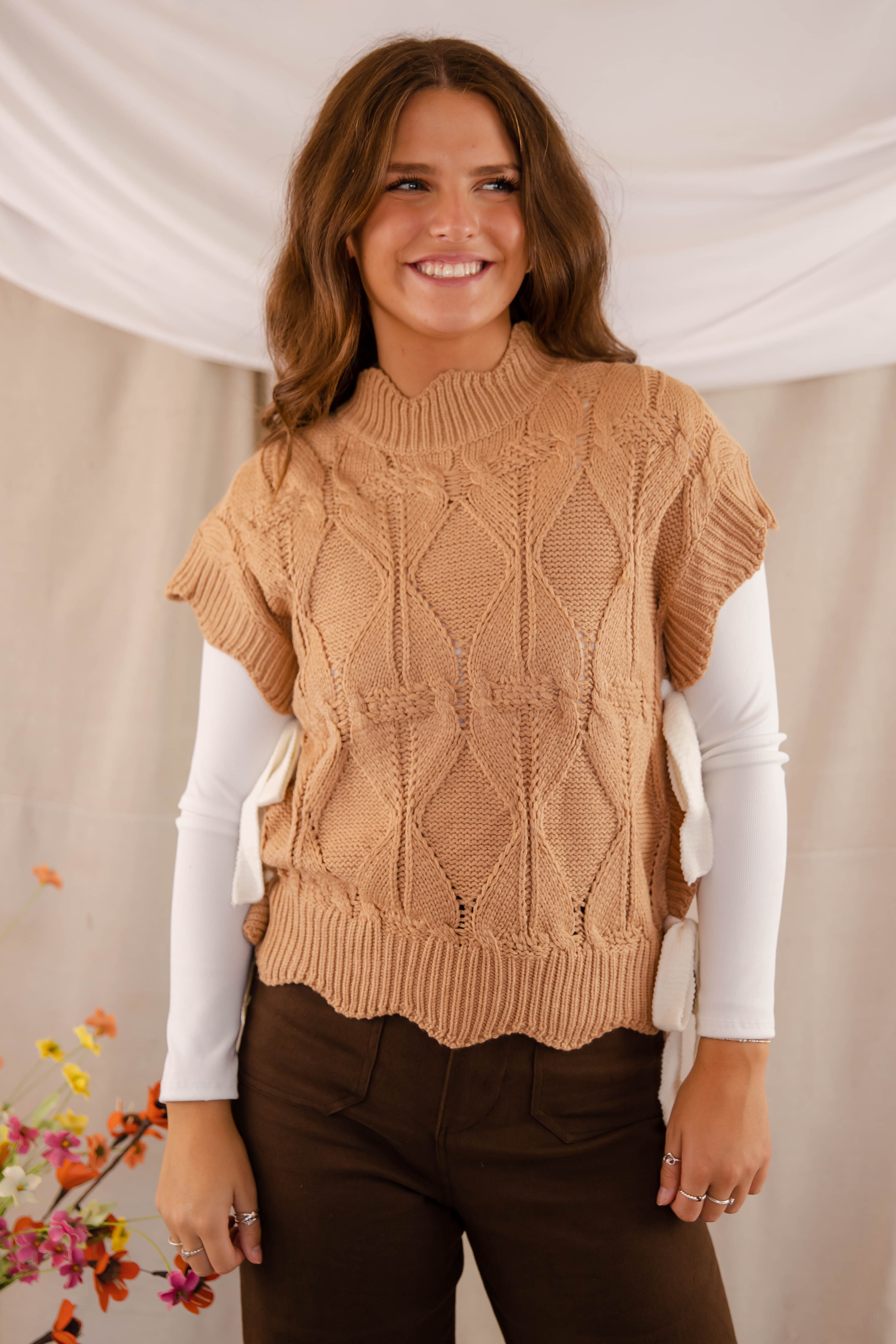 FINAL SALE: Please and Thank You Sweater Vest-Mocha