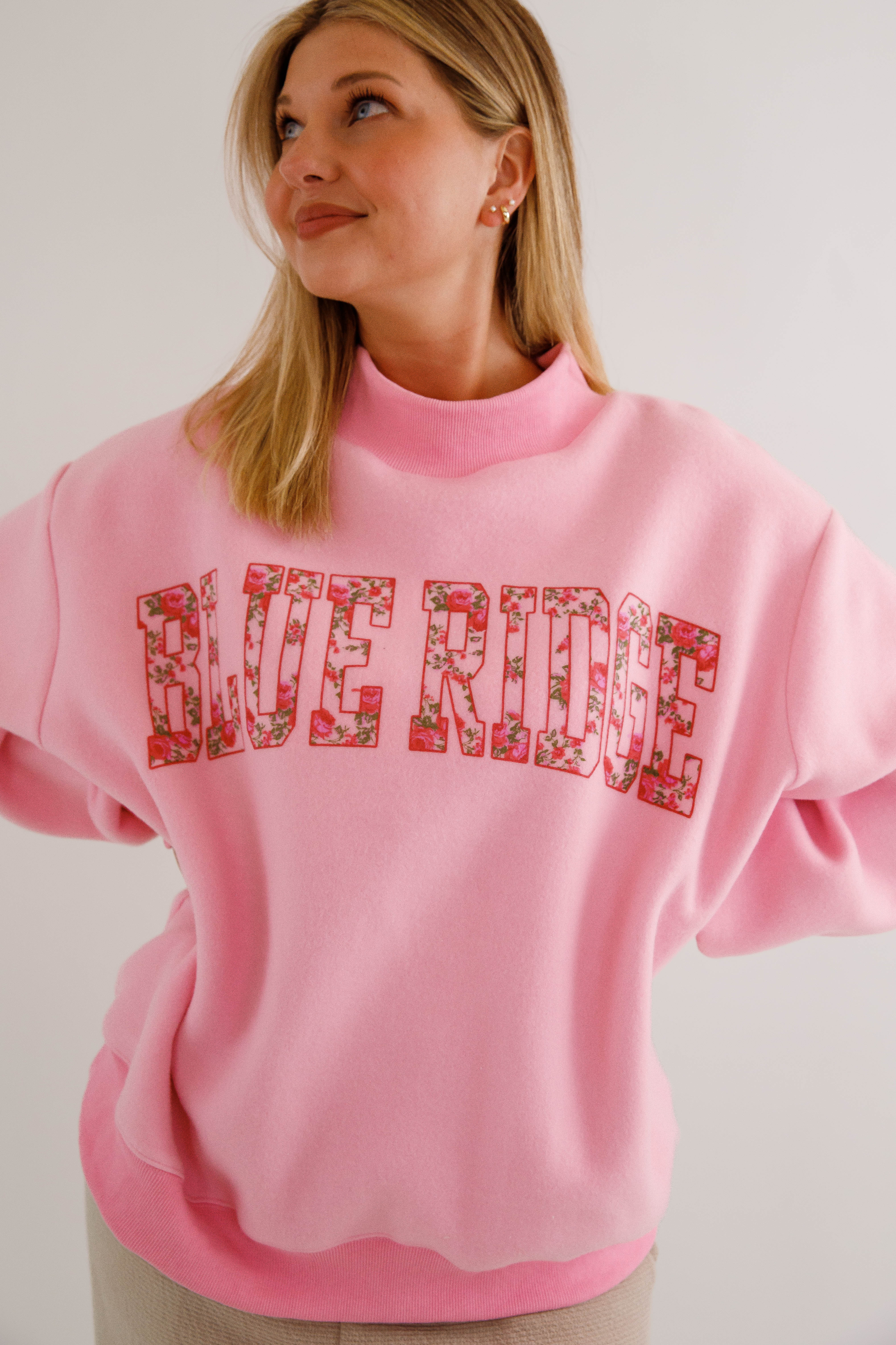 Blue Ridge Mockneck Pullover-Pink Reversible