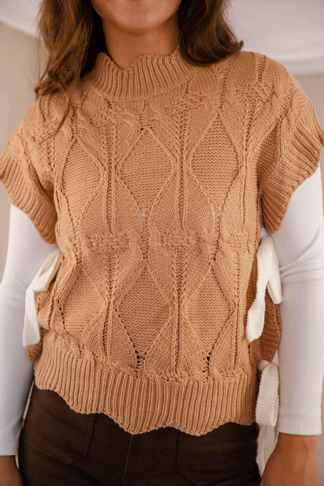 FINAL SALE: Please and Thank You Sweater Vest-Mocha