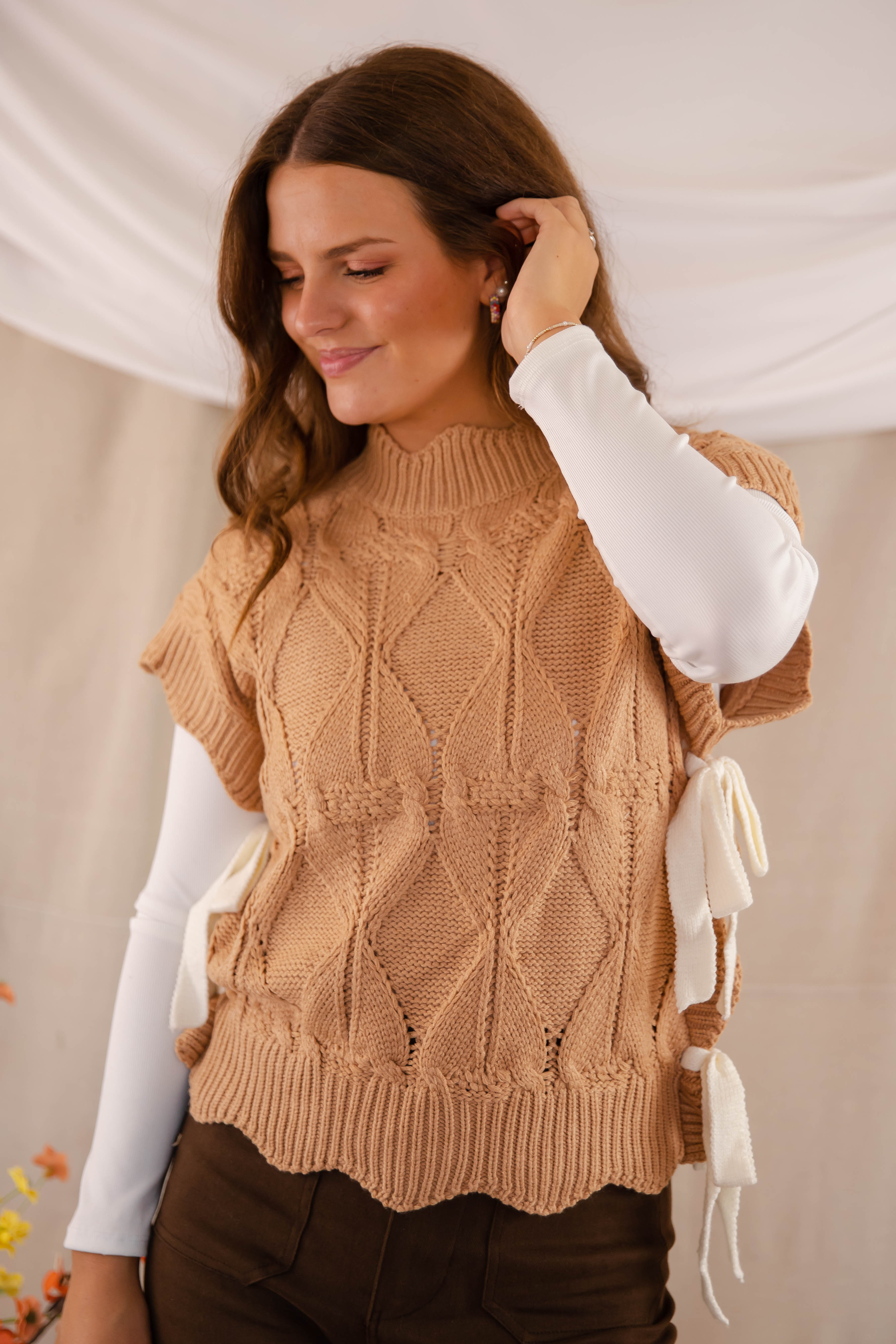FINAL SALE: Please and Thank You Sweater Vest-Mocha