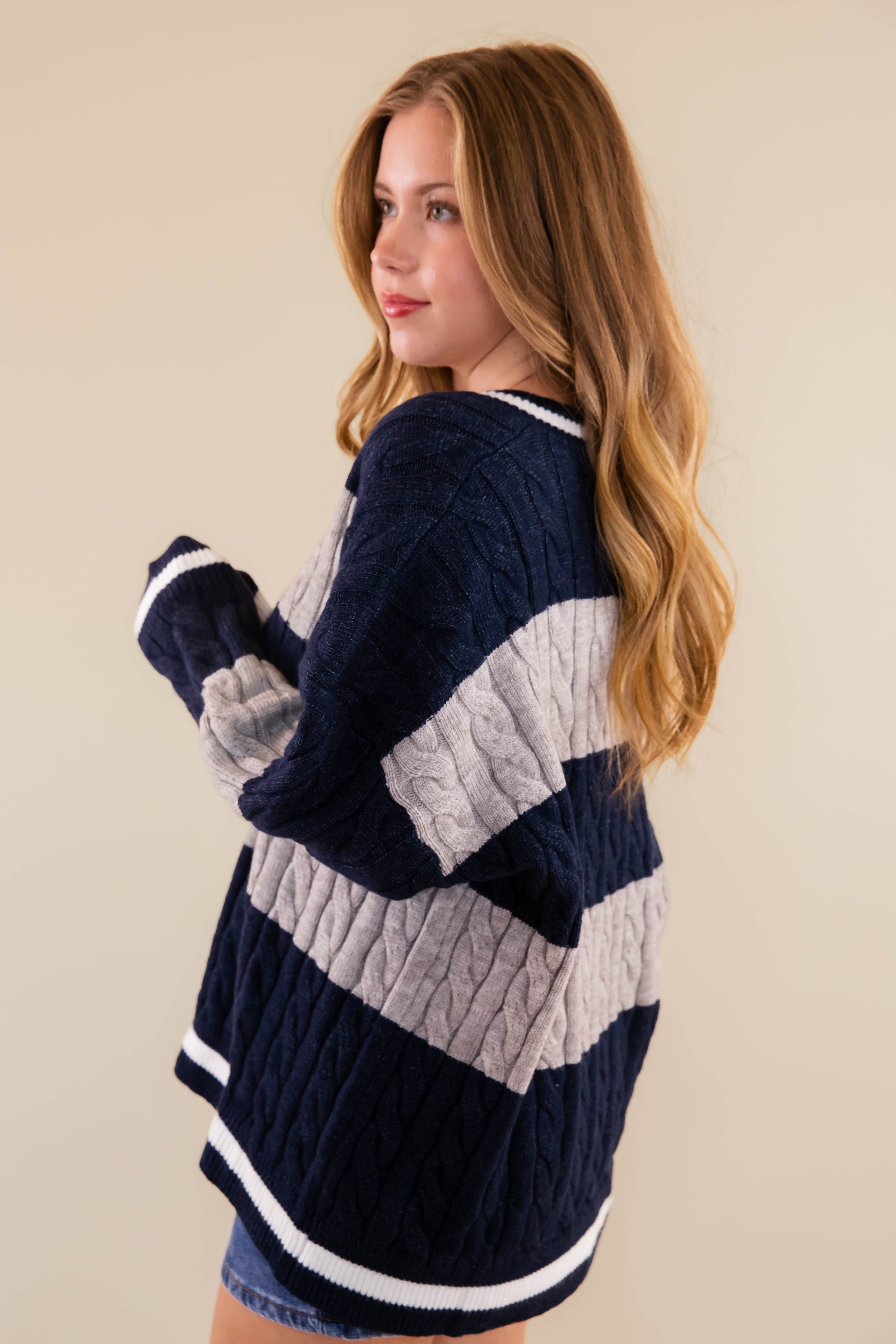 RESTOCK: Take A Minute Sweater-Navy