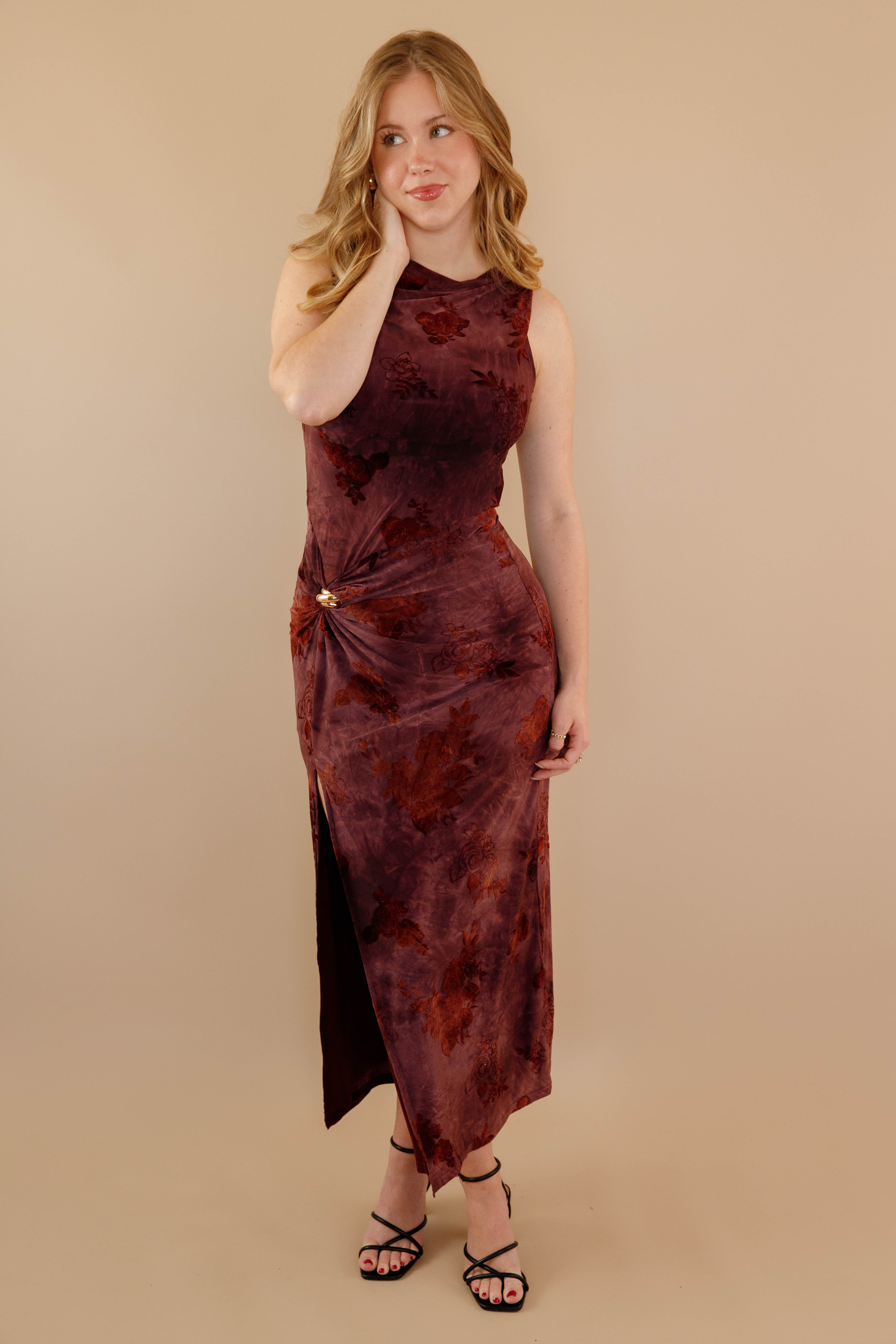 Life is a Runway Midi Dress-Wine