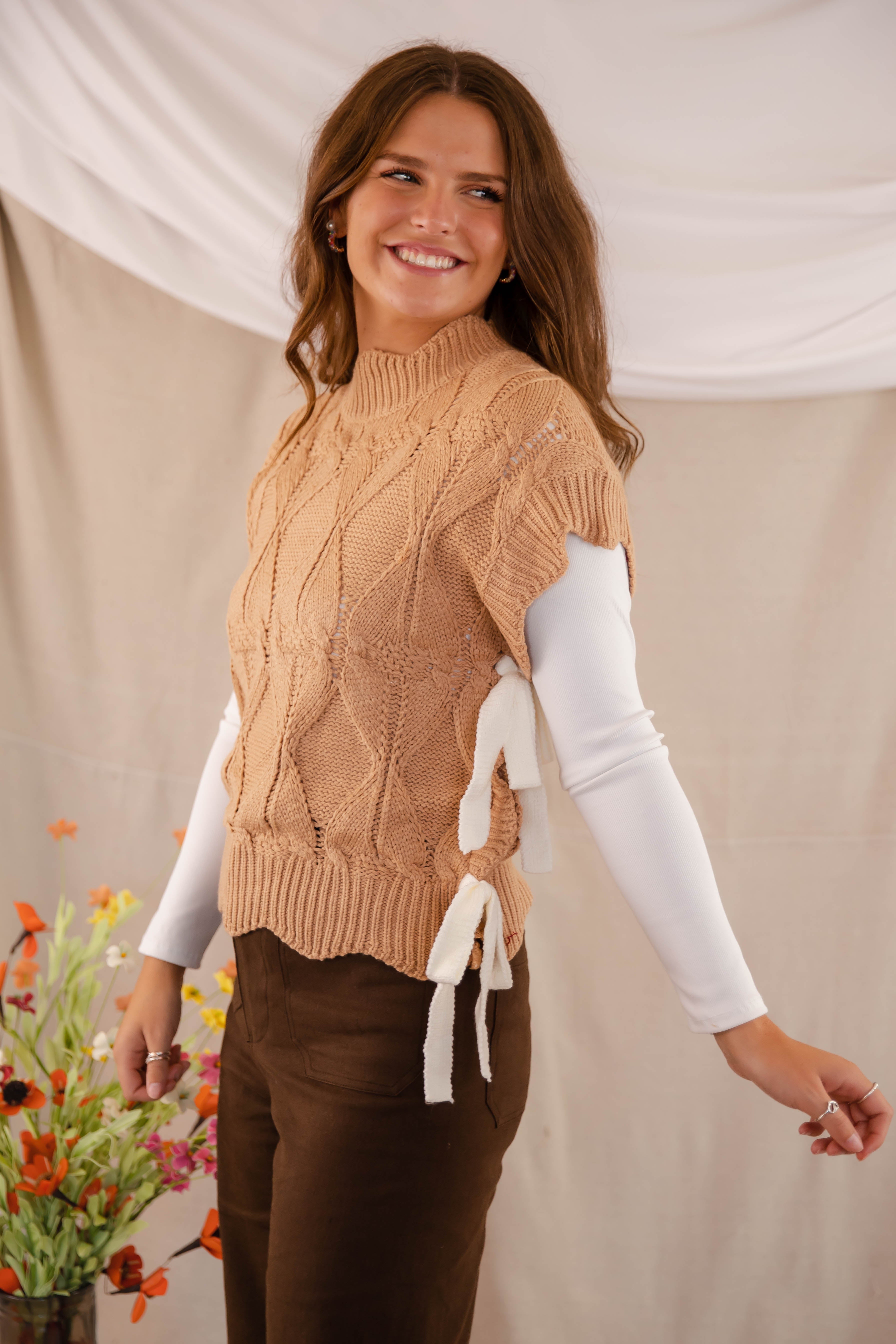 FINAL SALE: Please and Thank You Sweater Vest-Mocha