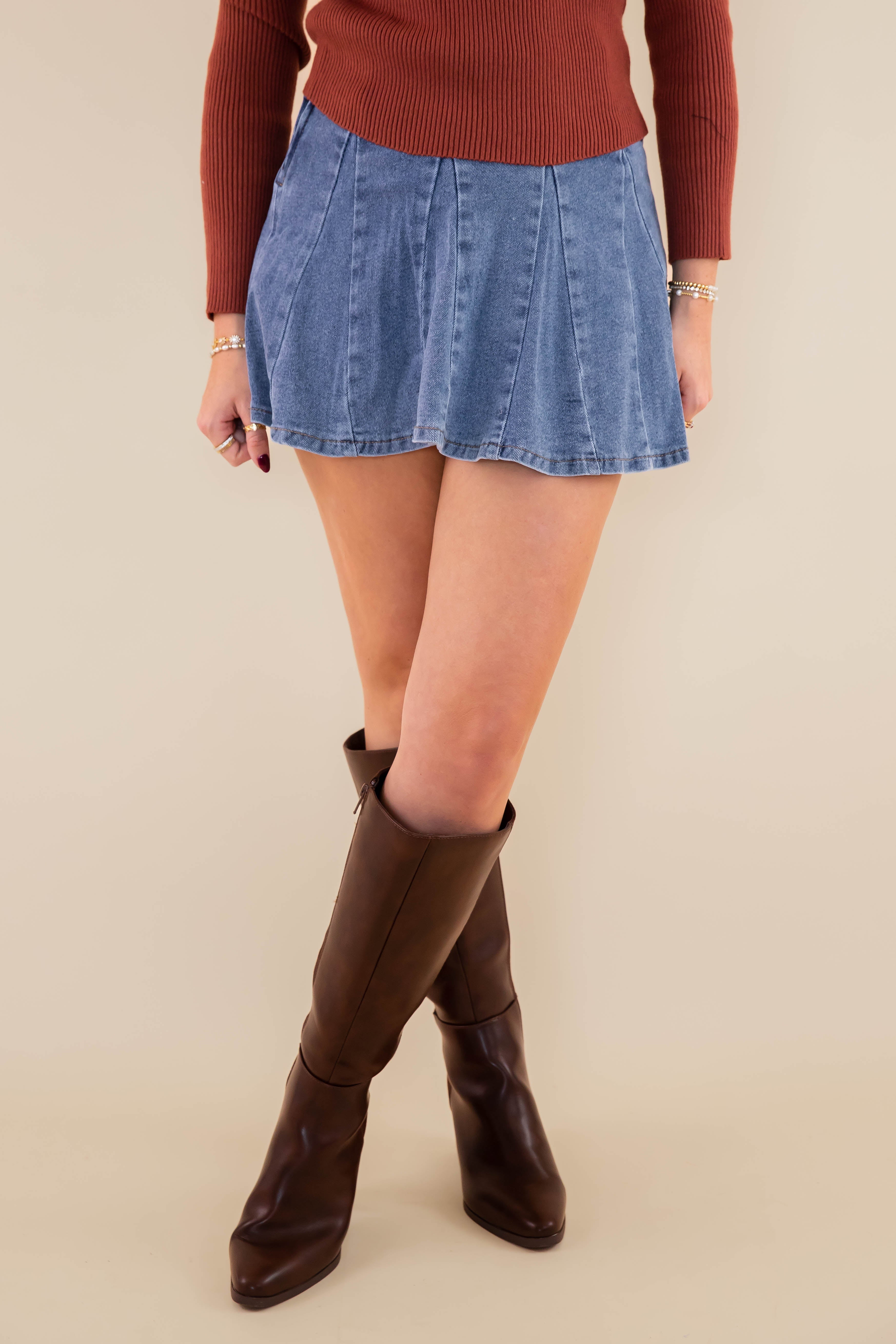 Listen On Up Denim Skirt
