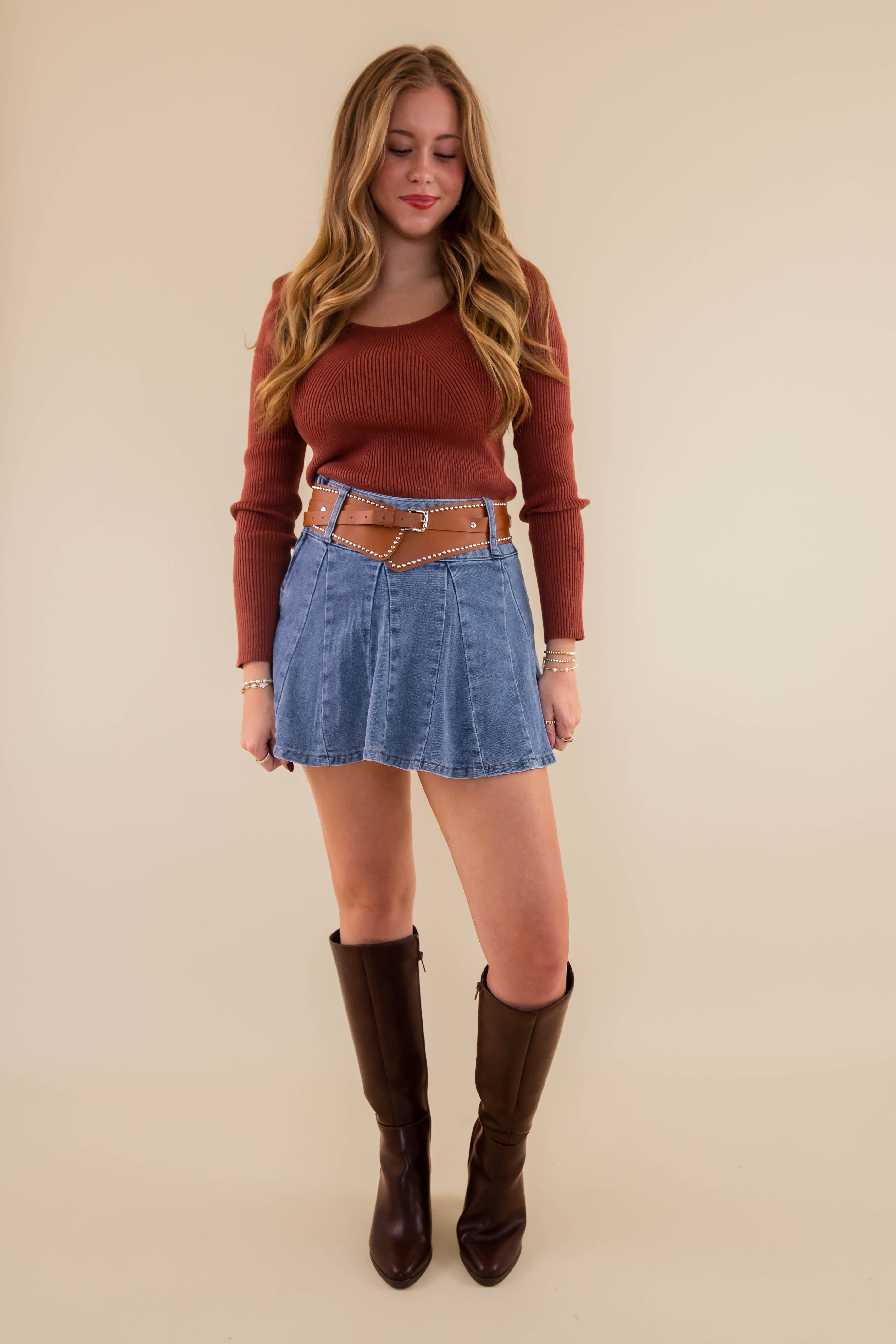 Listen On Up Denim Skirt