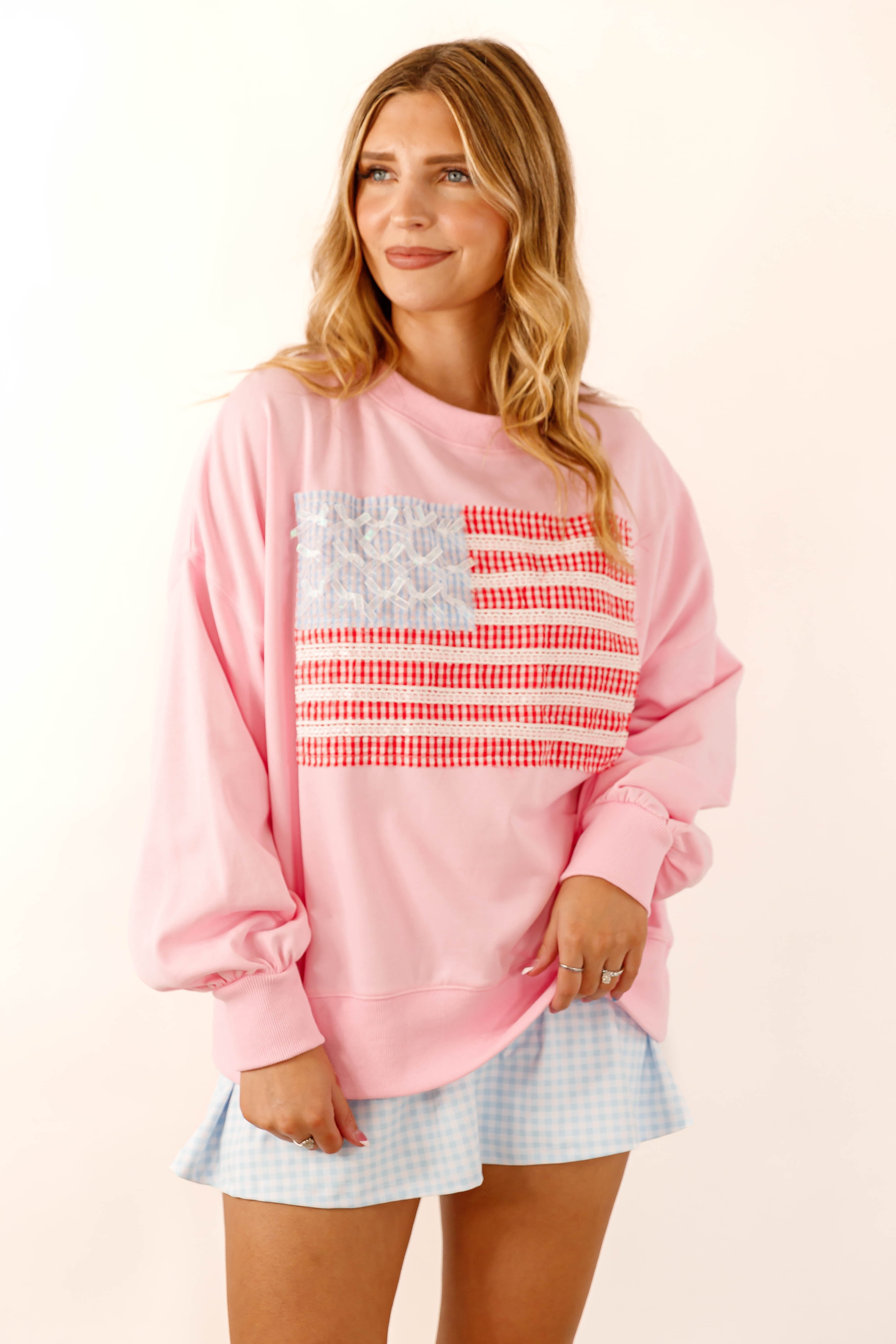 America's Sweetheart Pullover-Pink