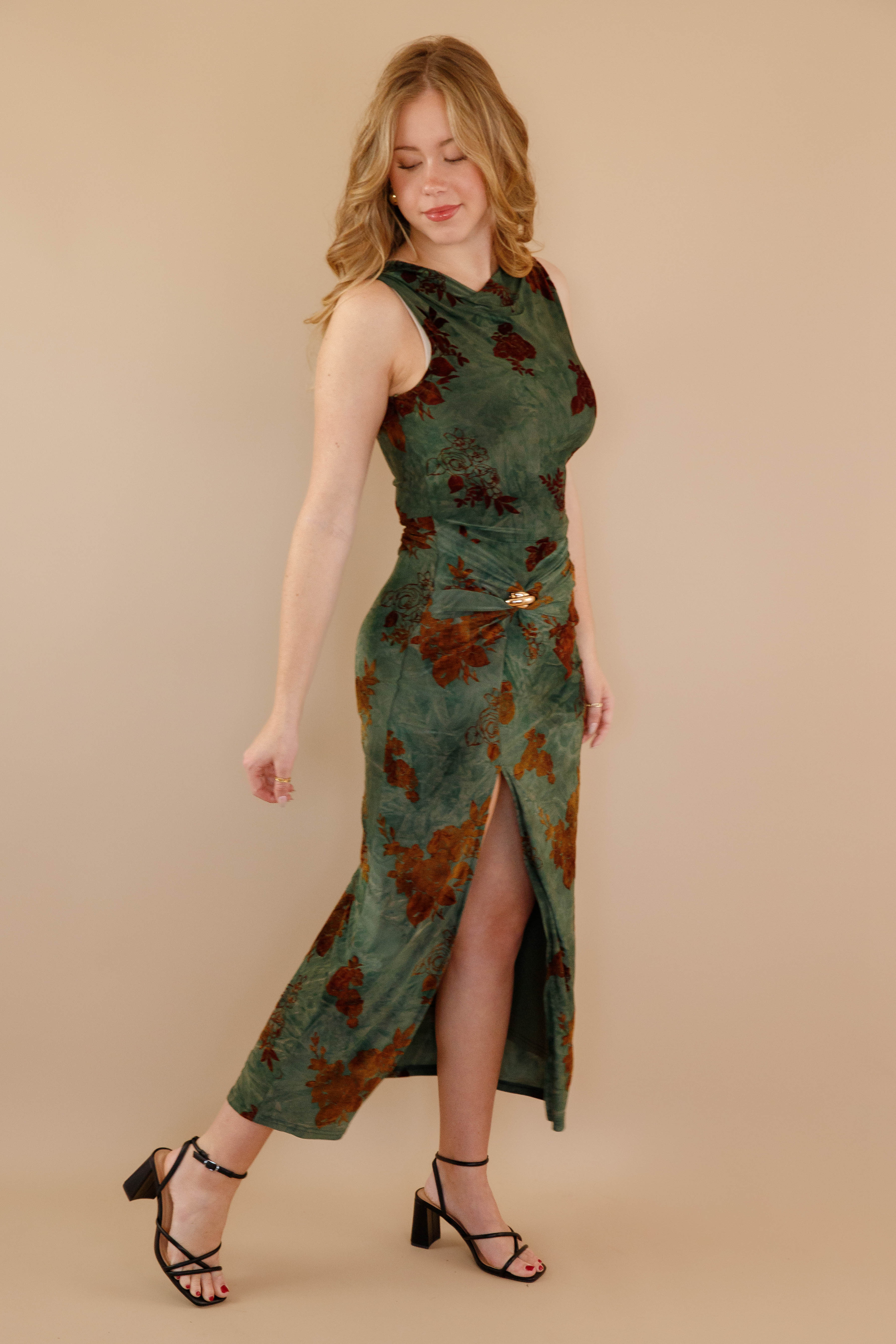 Life is a Runway Midi Dress-Olive