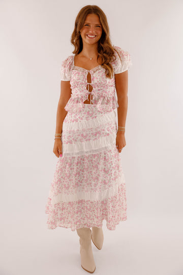 Floral Whispers Midi Skirt