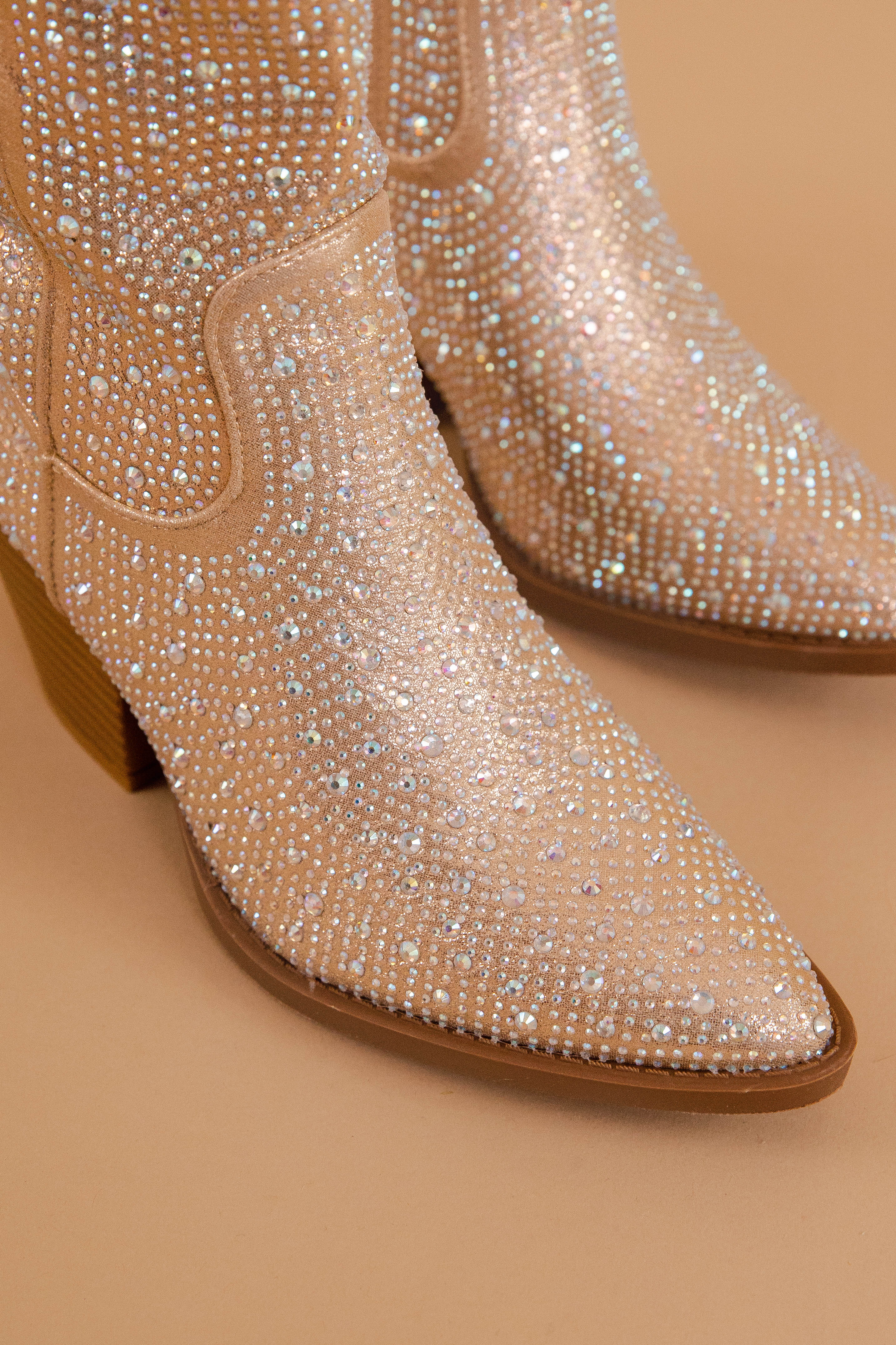 RESTOCK: Kyle Rhinestone Western Boots-Champagne