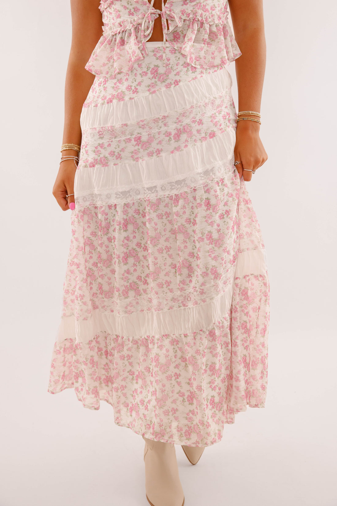 Floral Whispers Midi Skirt