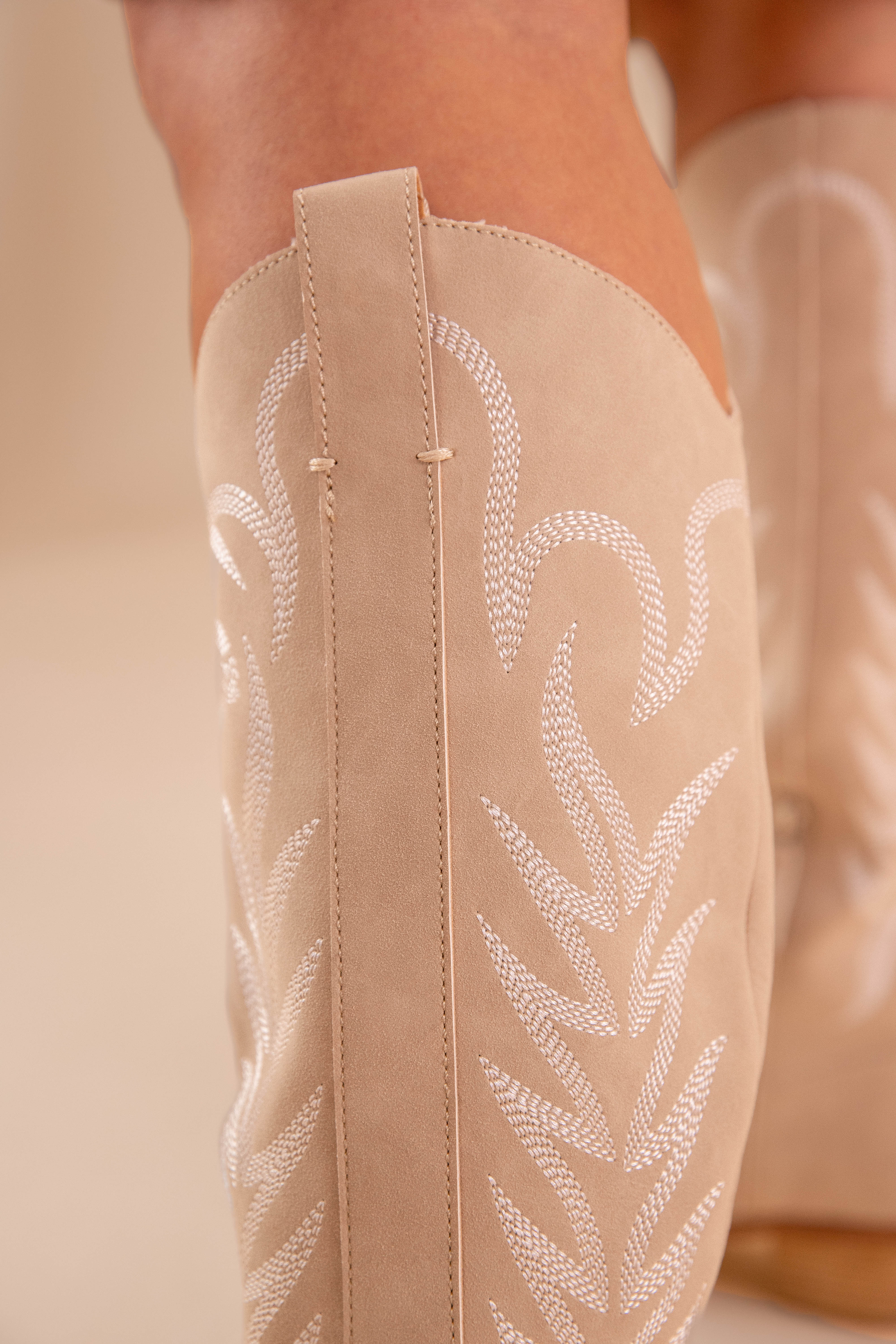 Lorelai Tall Western Boots-Tan