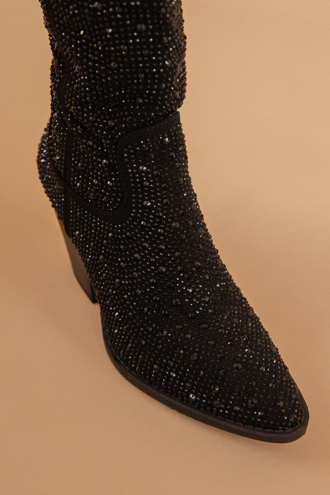RESTOCK: Kyle Rhinestone Western Boots-Black