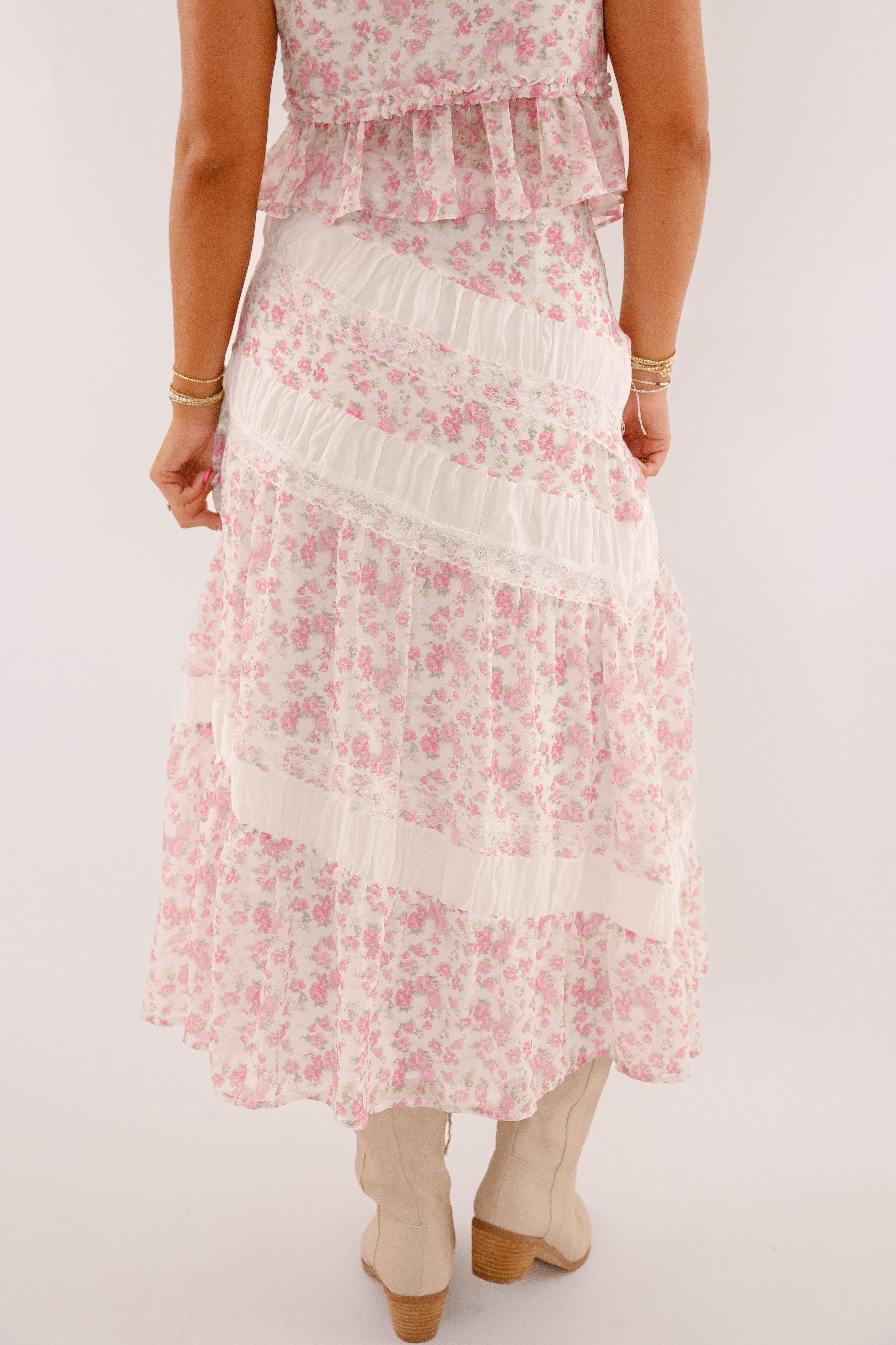 Floral Whispers Midi Skirt