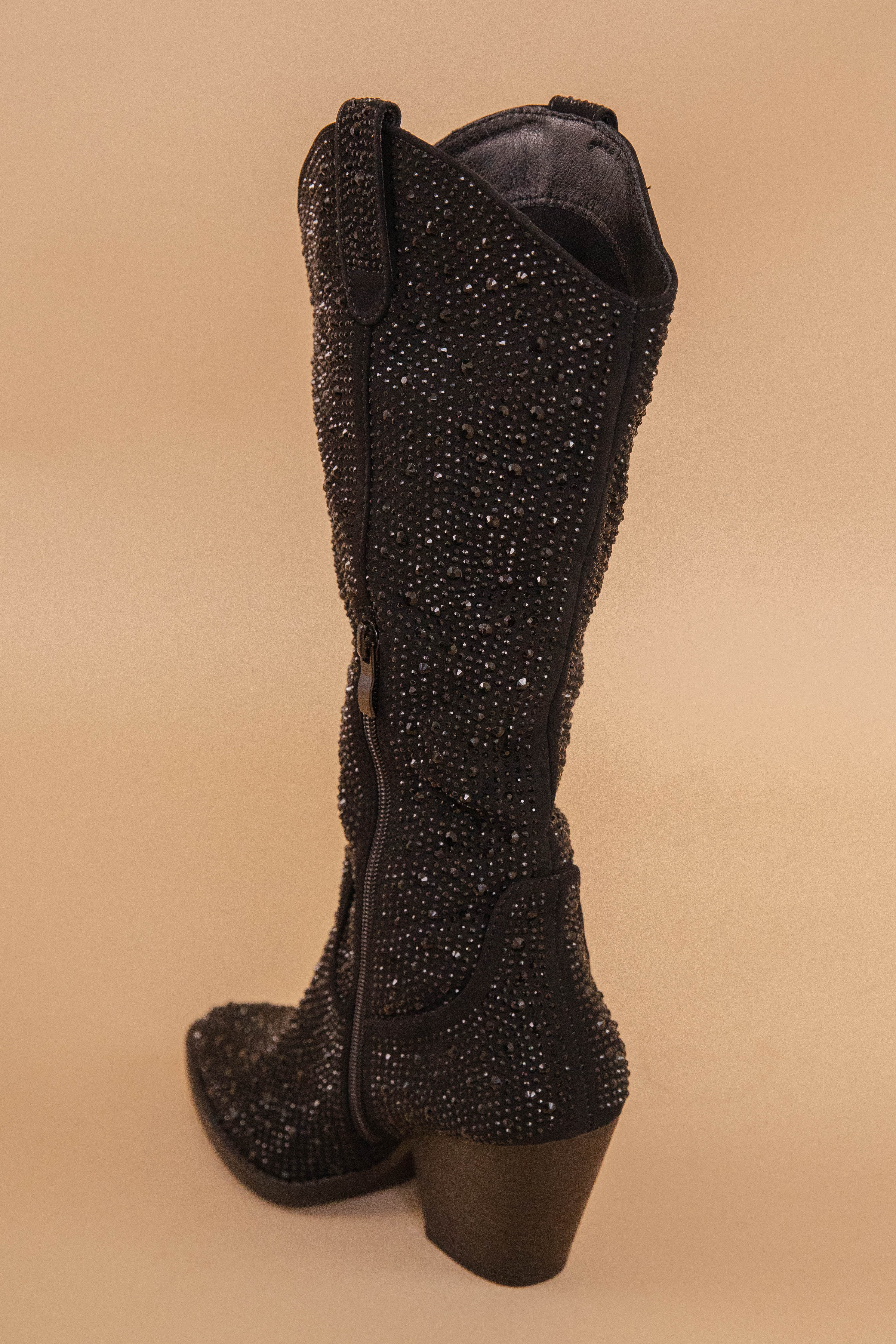 RESTOCK: Kyle Rhinestone Western Boots-Black