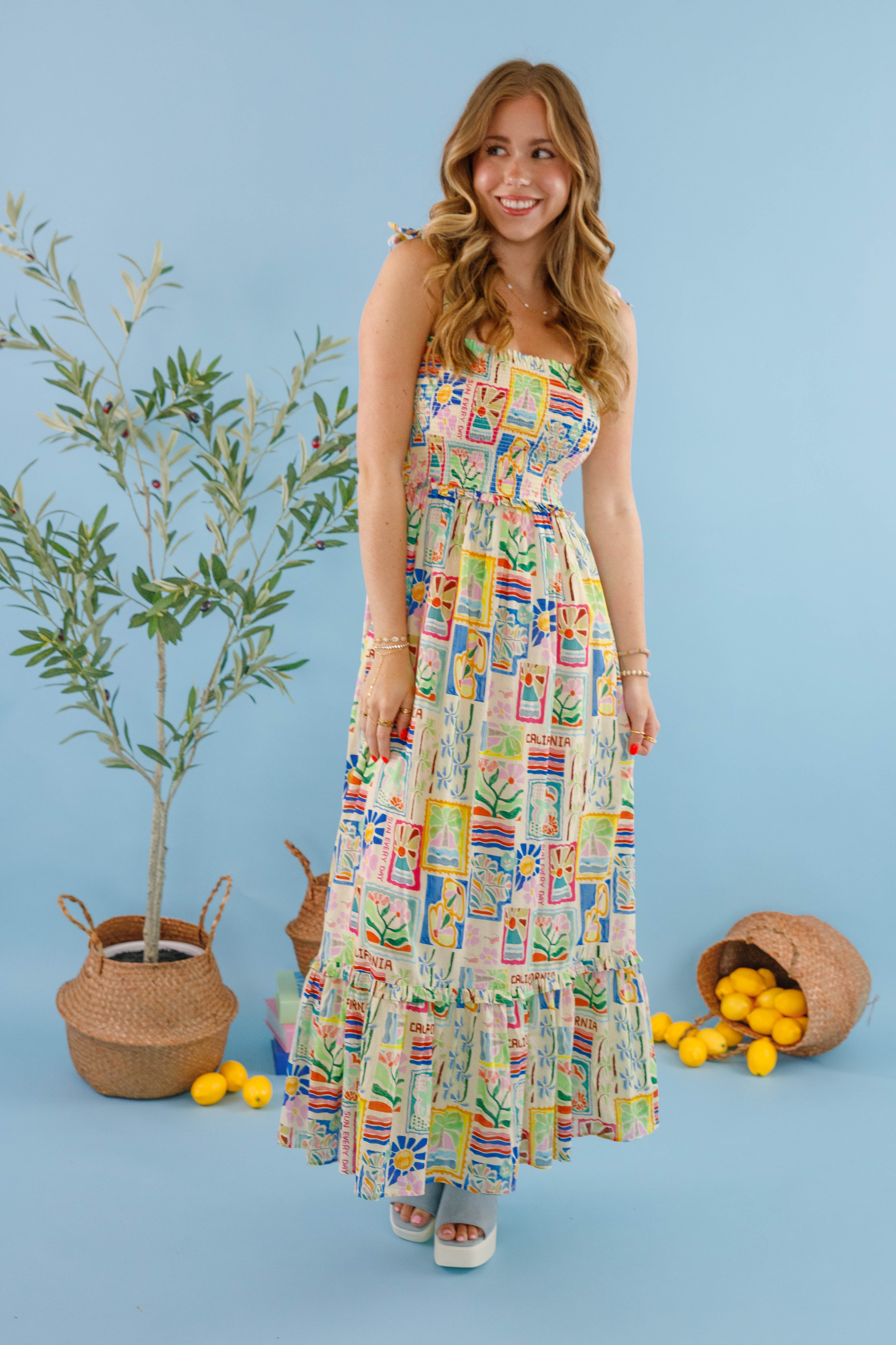 Linda Flora Midi Dress