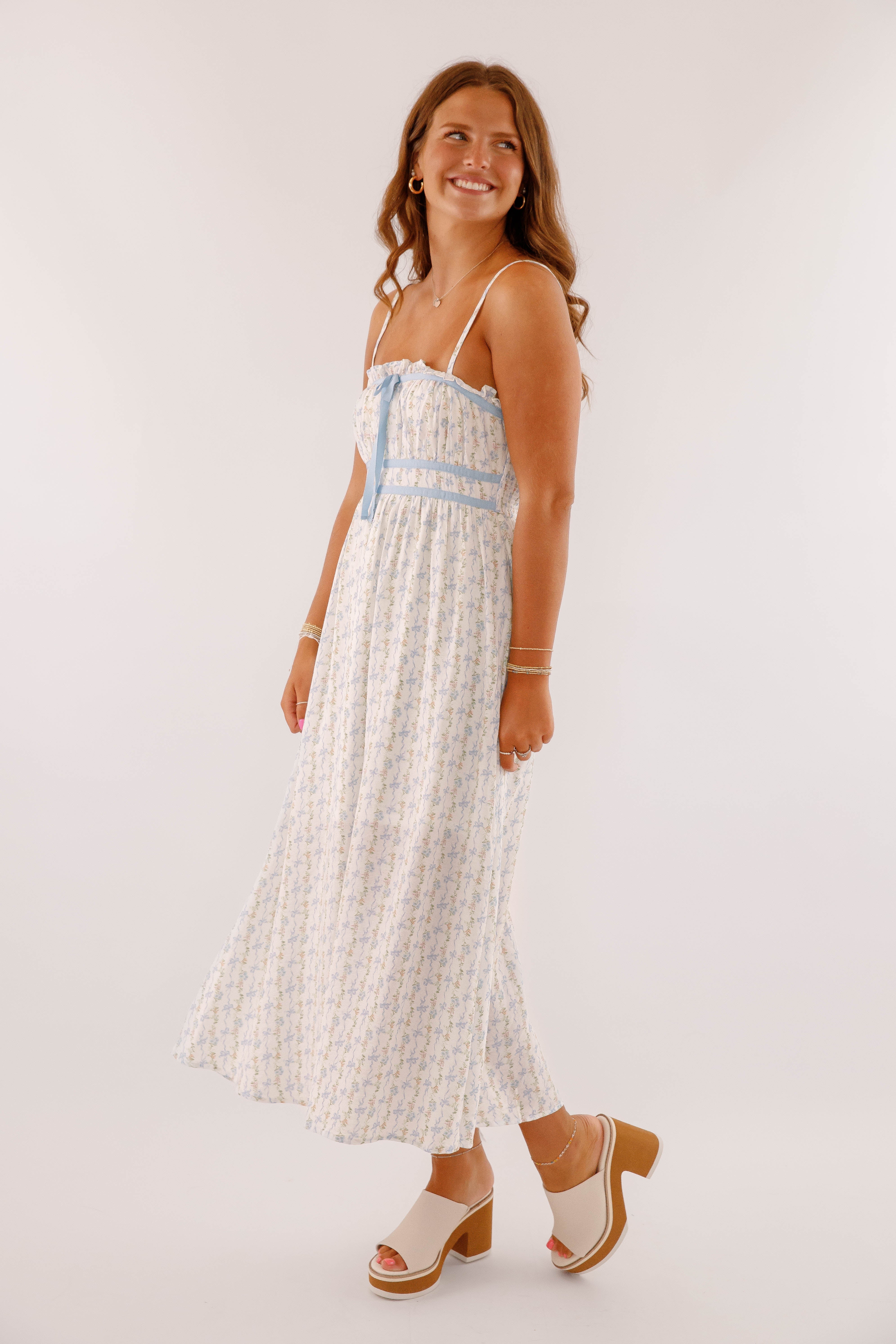 Back To Reality Midi Dress-Blue