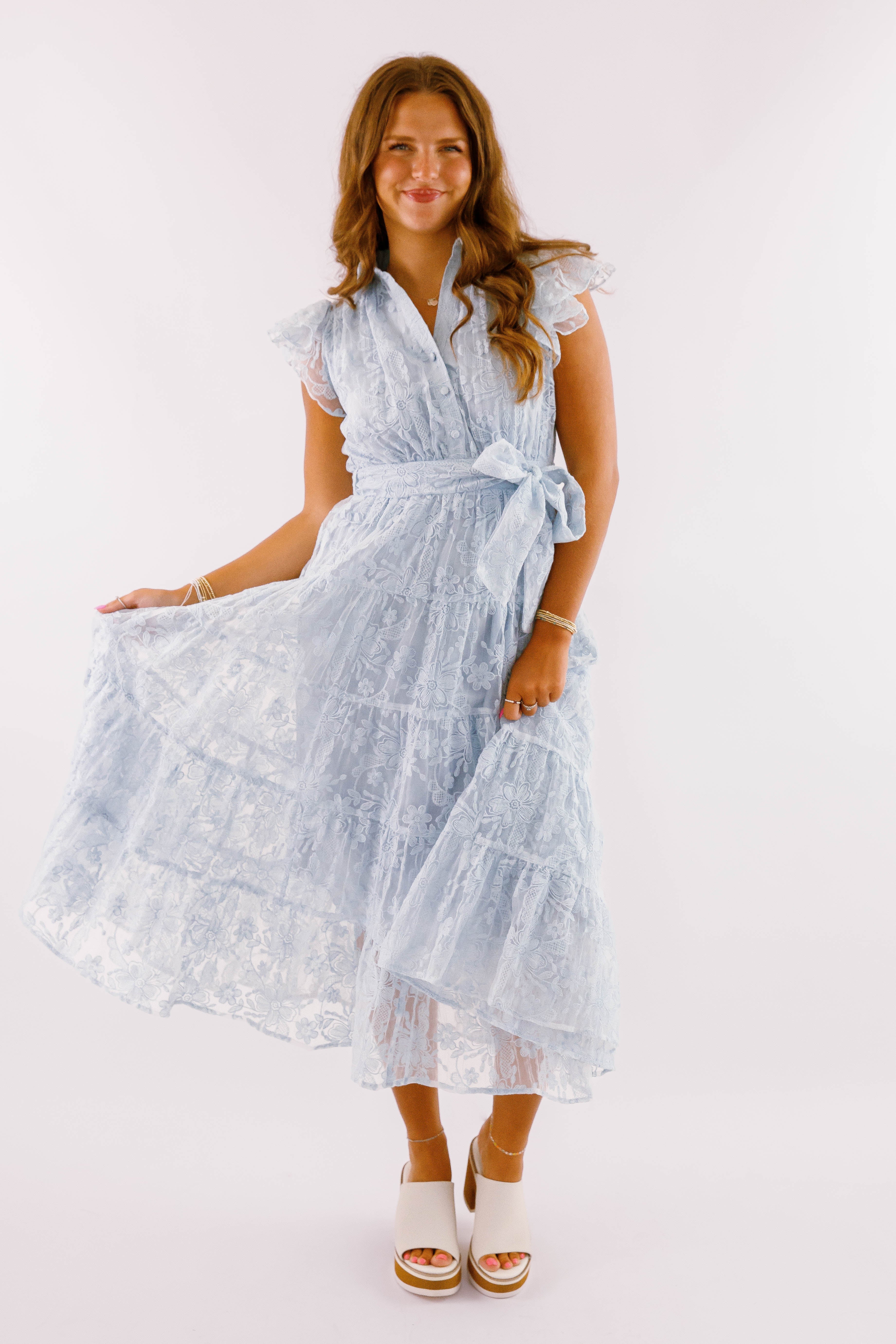 The Small Details Midi Dress-Baby Blue