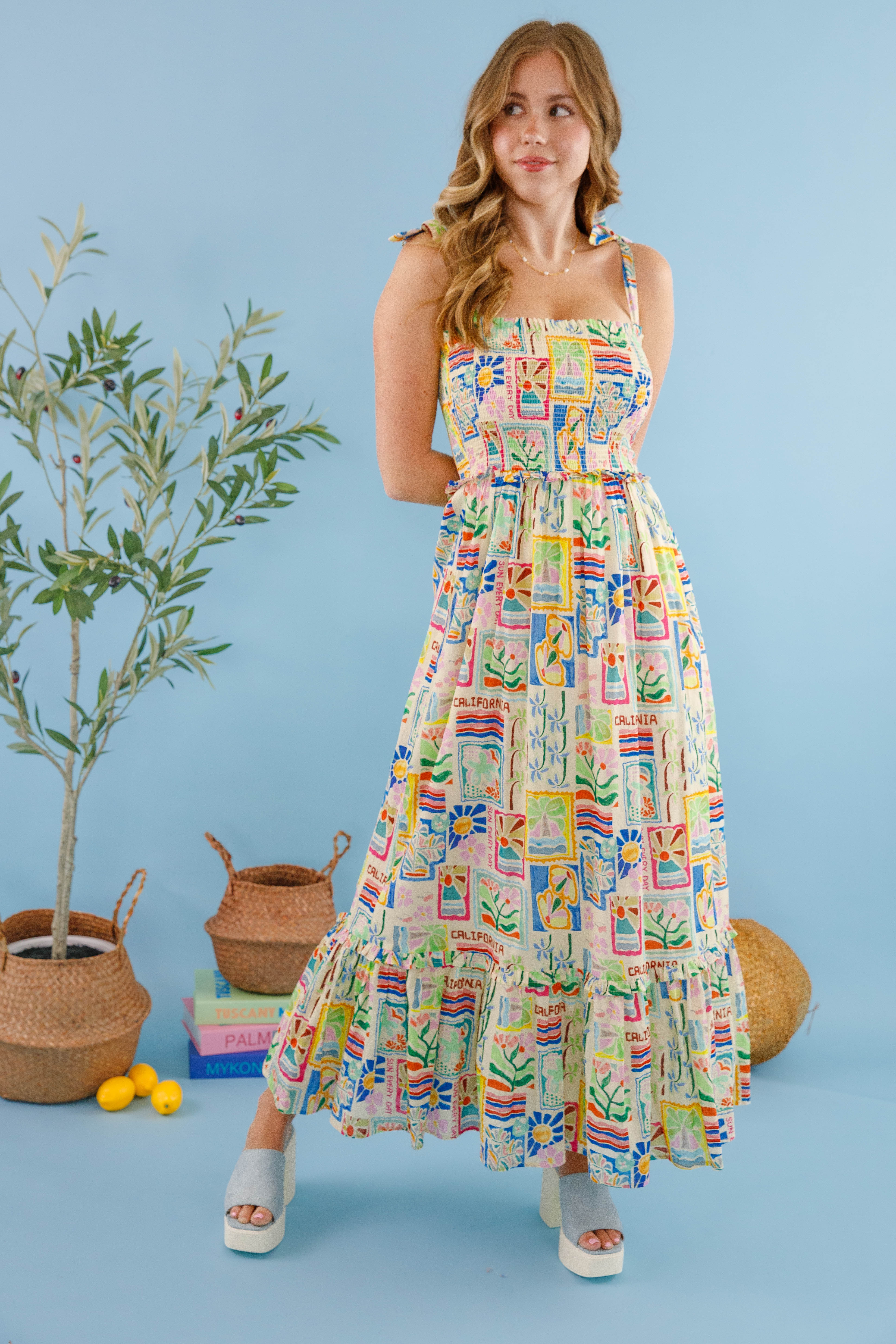 Linda Flora Midi Dress