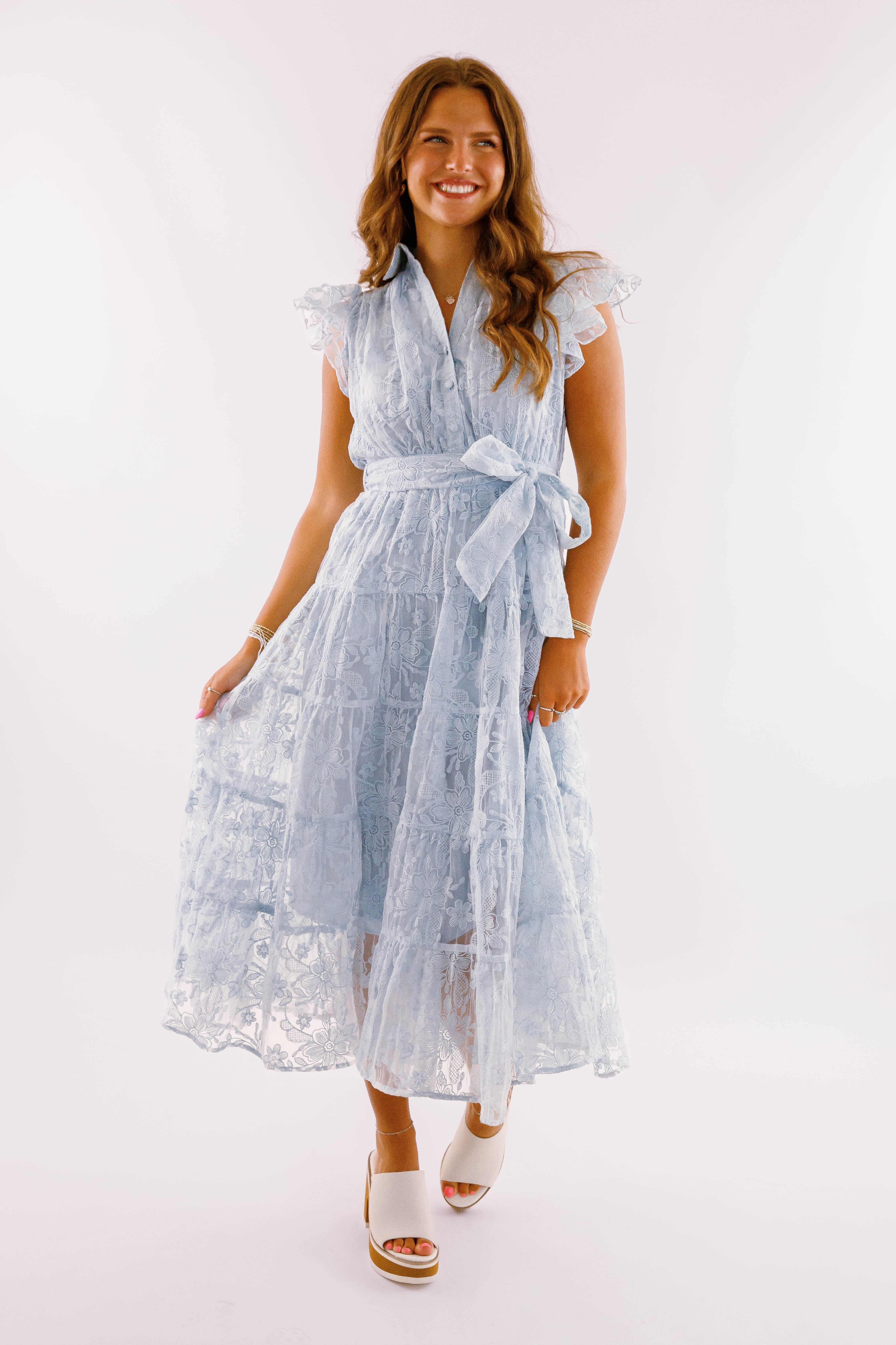 The Small Details Midi Dress-Baby Blue