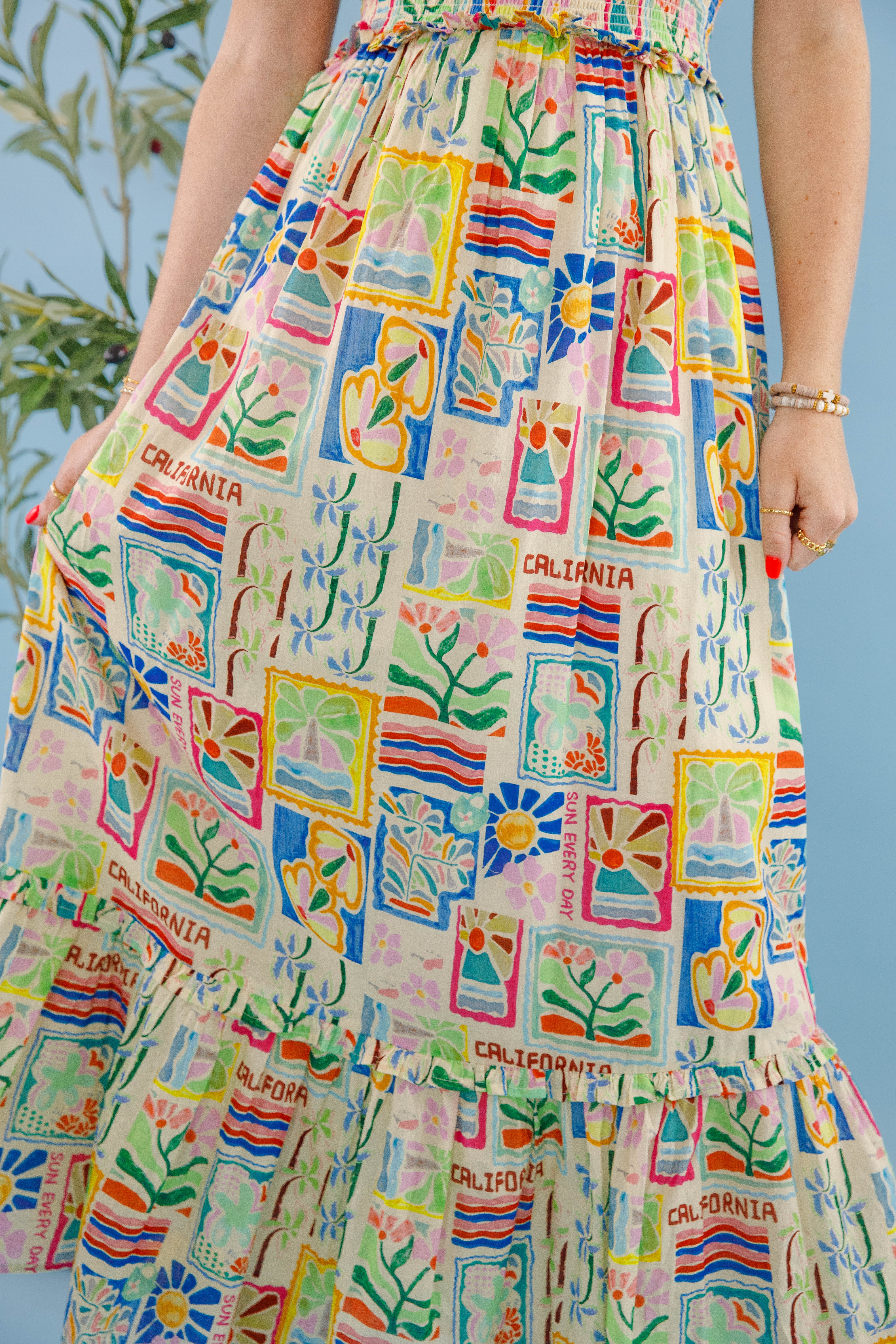 Linda Flora Midi Dress