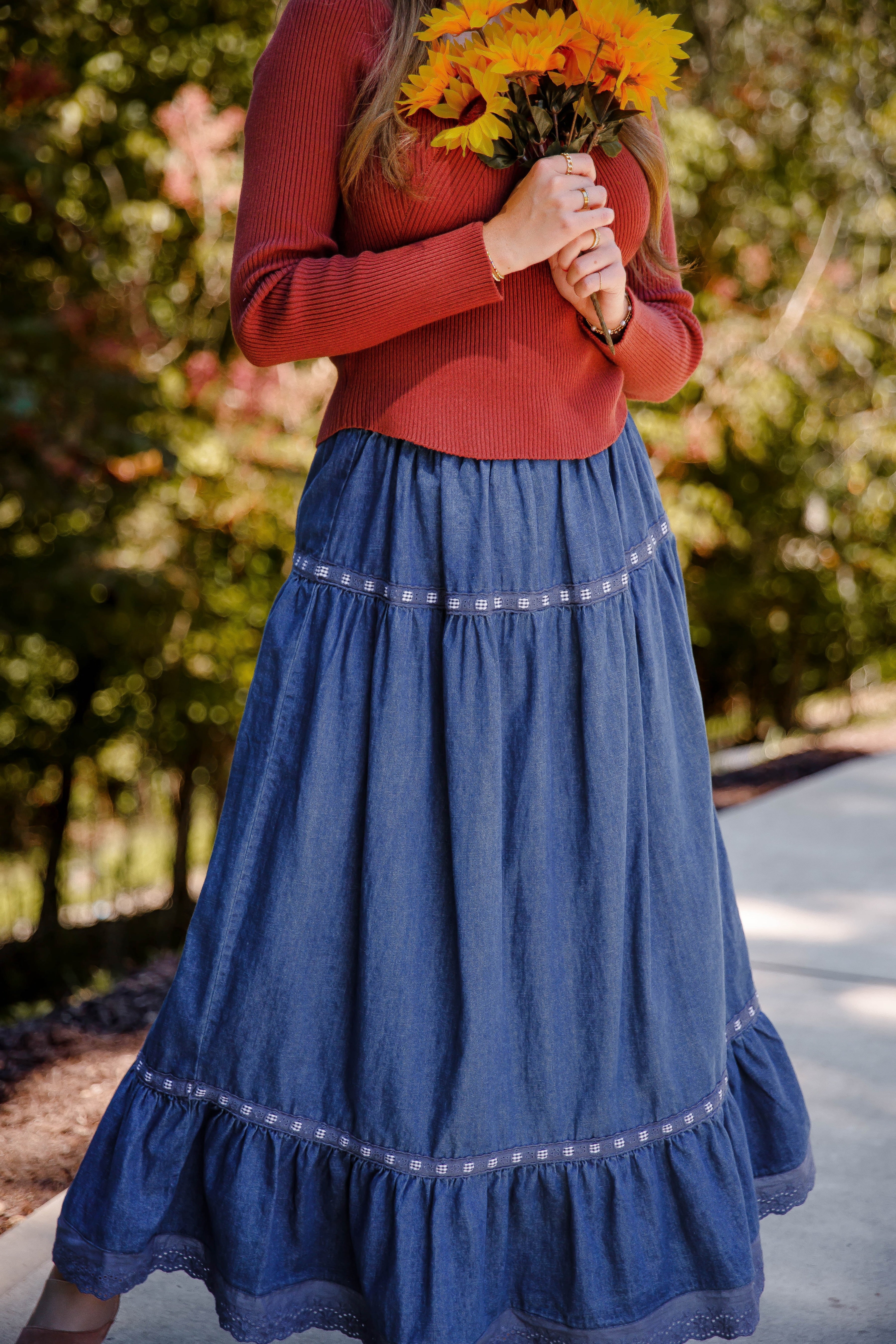 Just A Dream Denim Maxi Skirt
