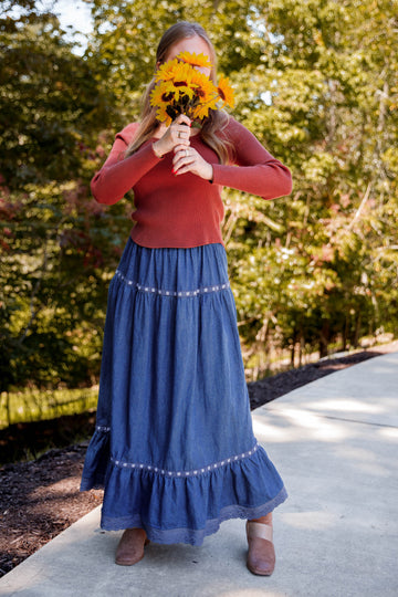 Just A Dream Denim Maxi Skirt