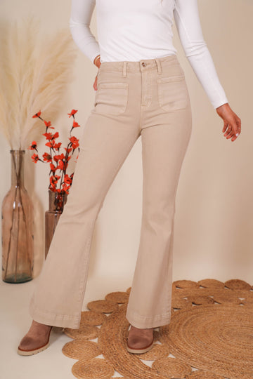 FINAL SALE: Totally Far Out Flares-Khaki