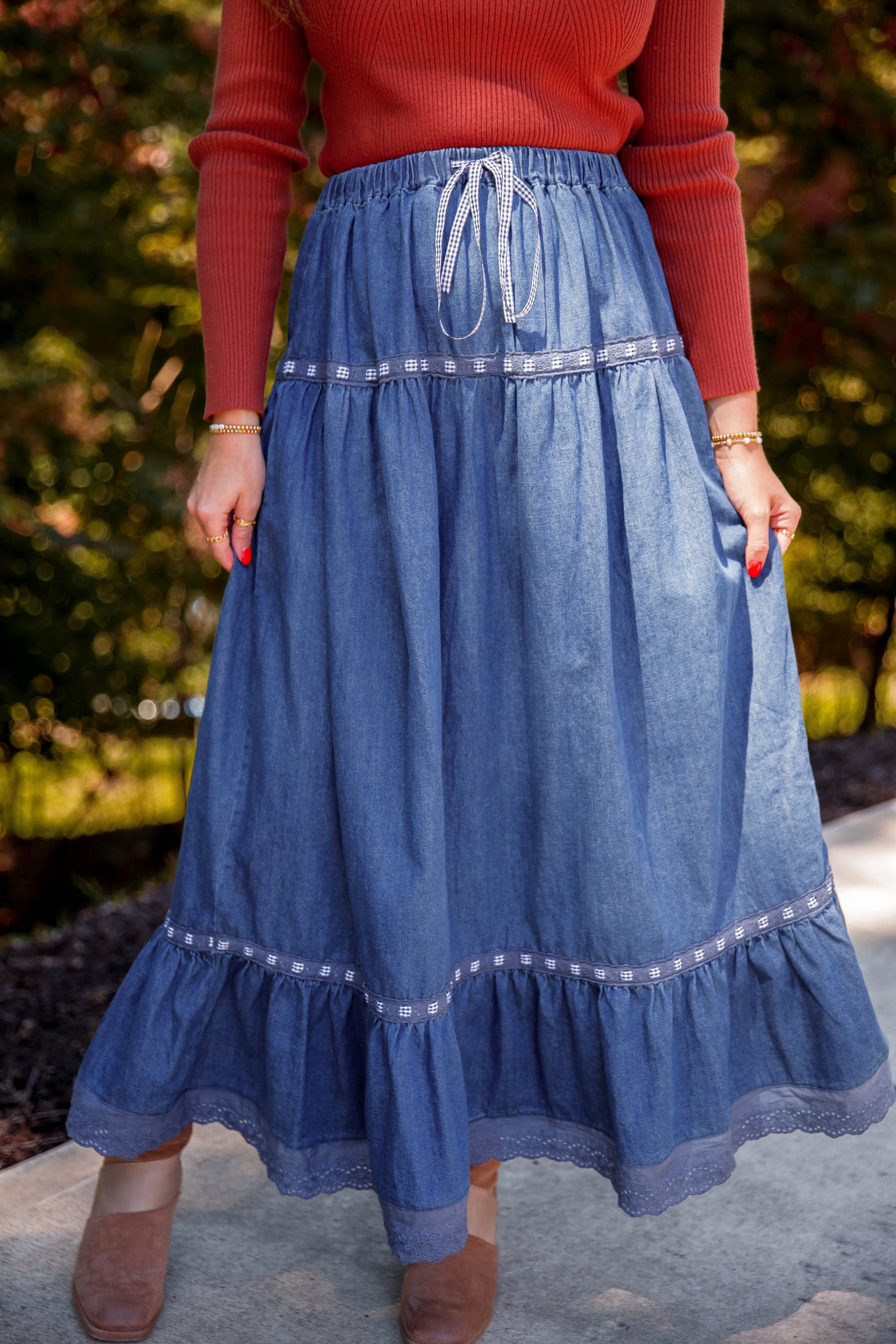 Just A Dream Denim Maxi Skirt