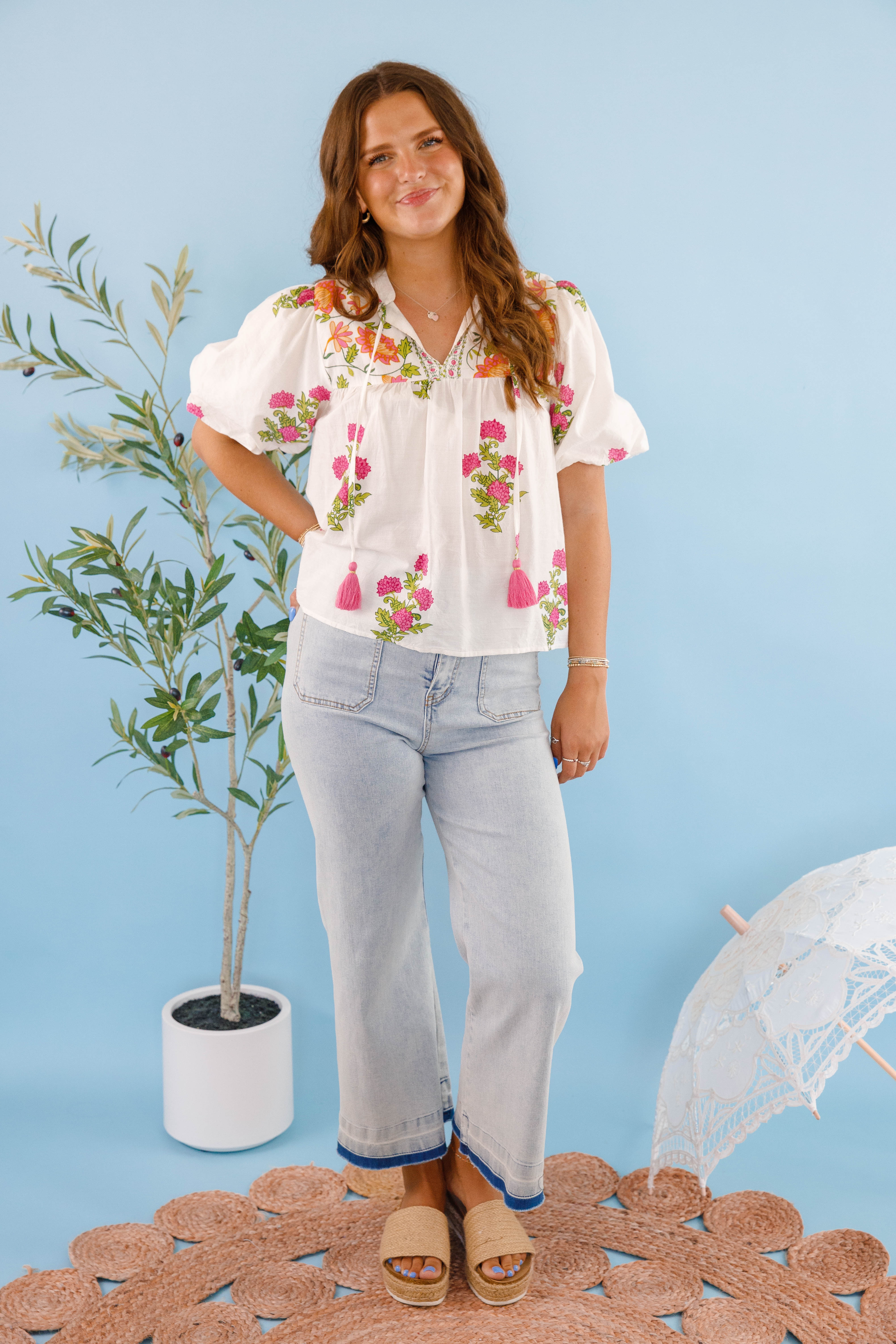 On The Move Blouse-White