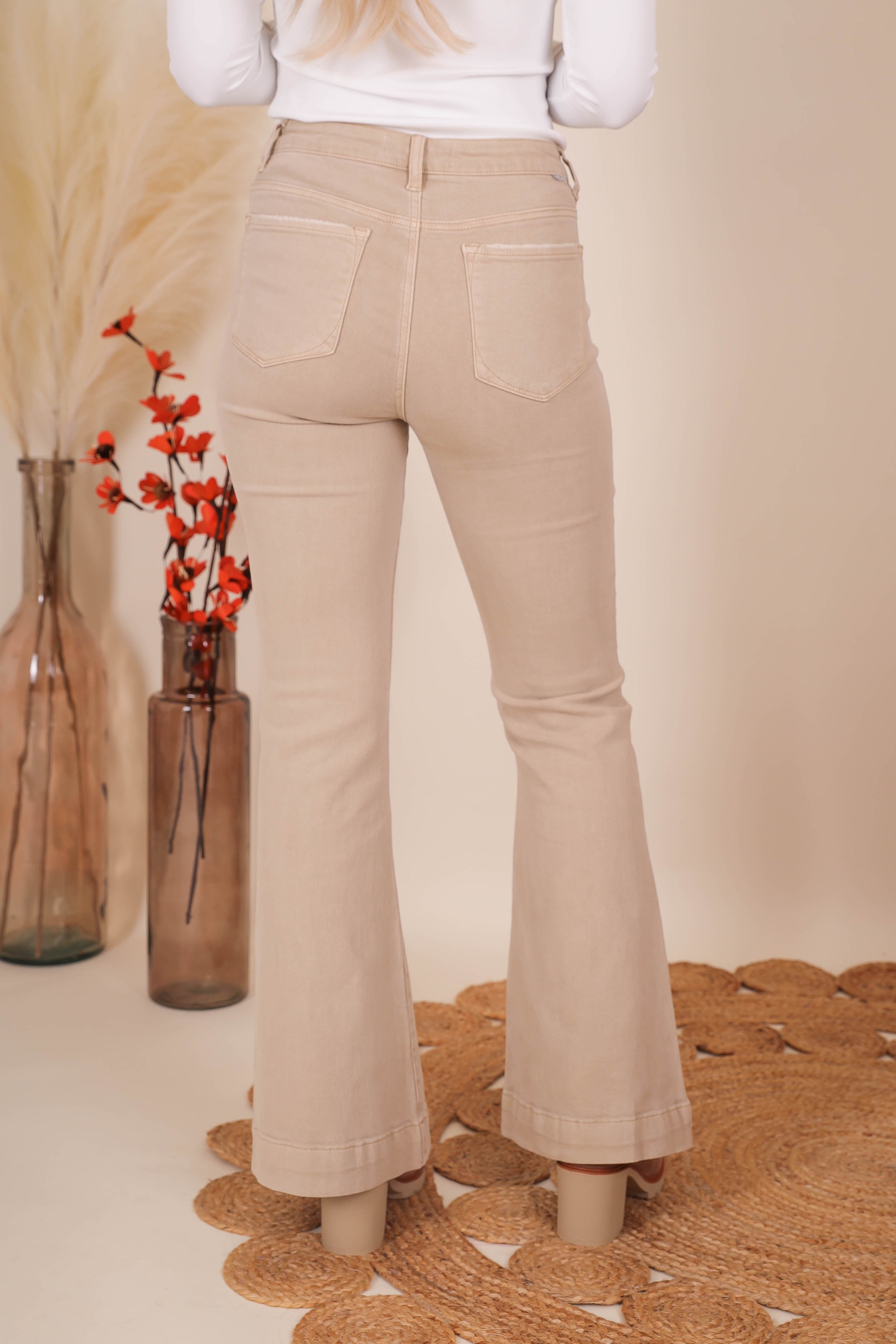 FINAL SALE: Totally Far Out Flares-Khaki