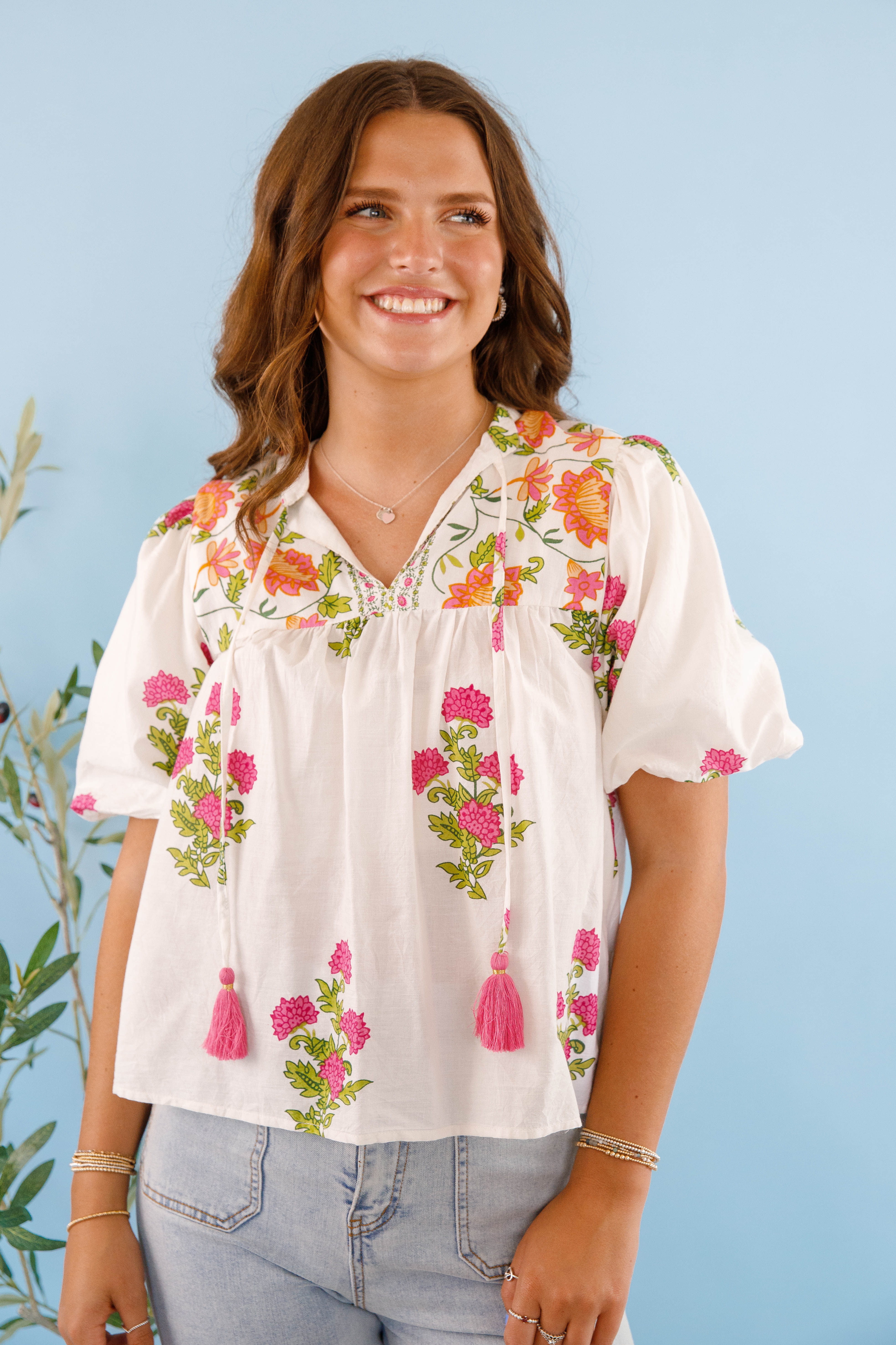 On The Move Blouse-White