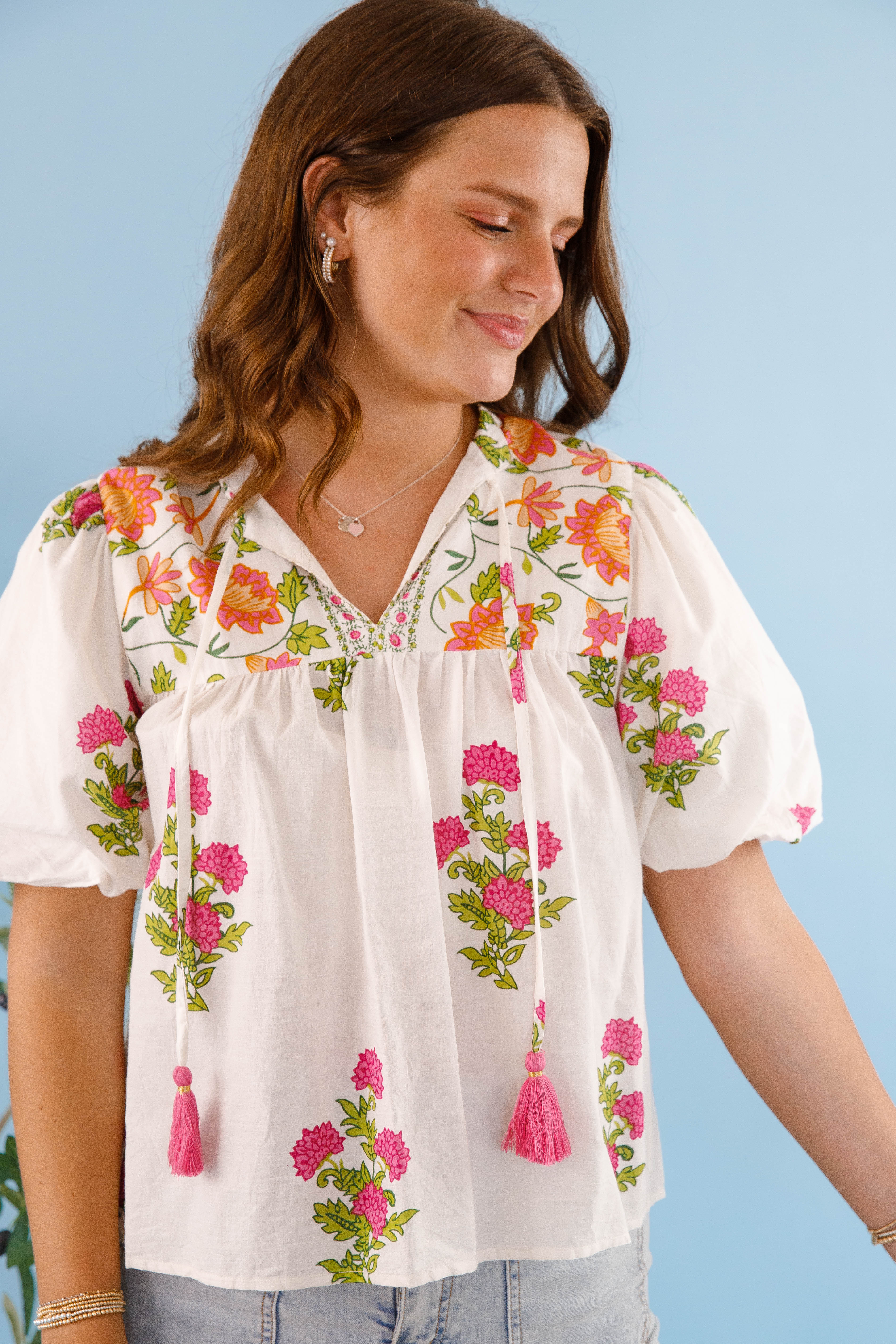 On The Move Blouse-White