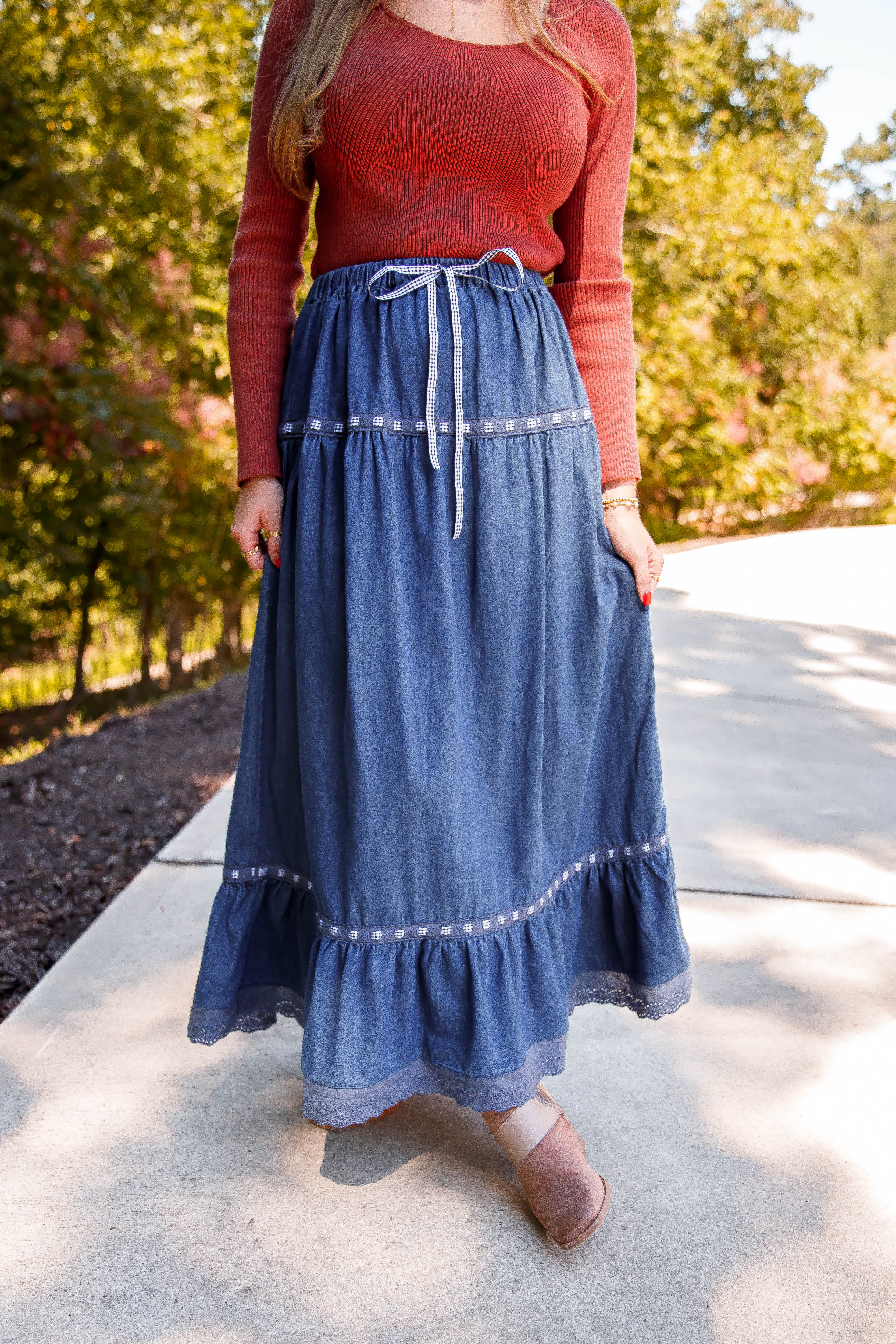 Just A Dream Denim Maxi Skirt