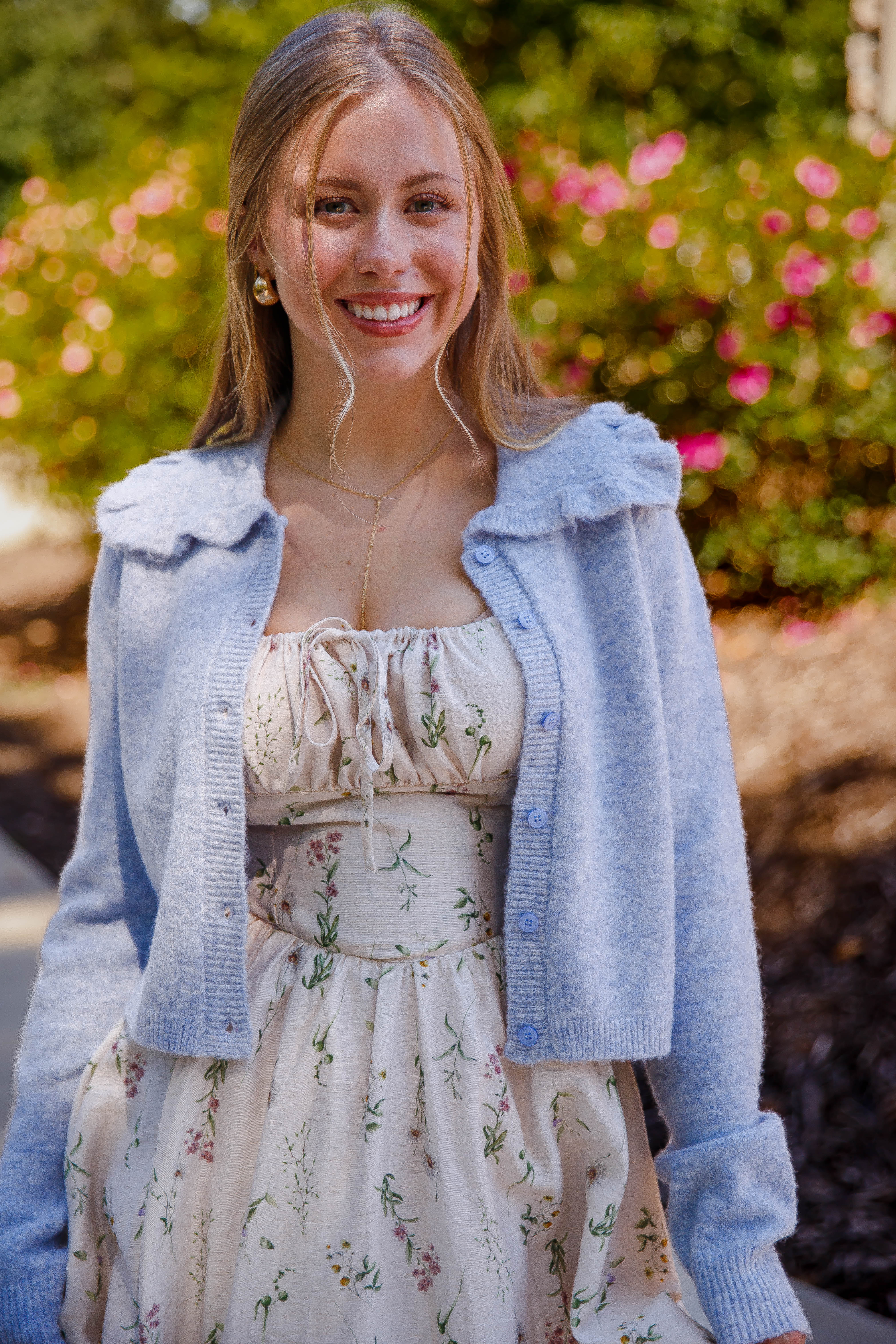 Frills and Thrills Cardigan-Baby Blue