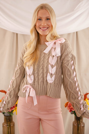 FINAL SALE: Notice The Little Things Ribbon Sweater
