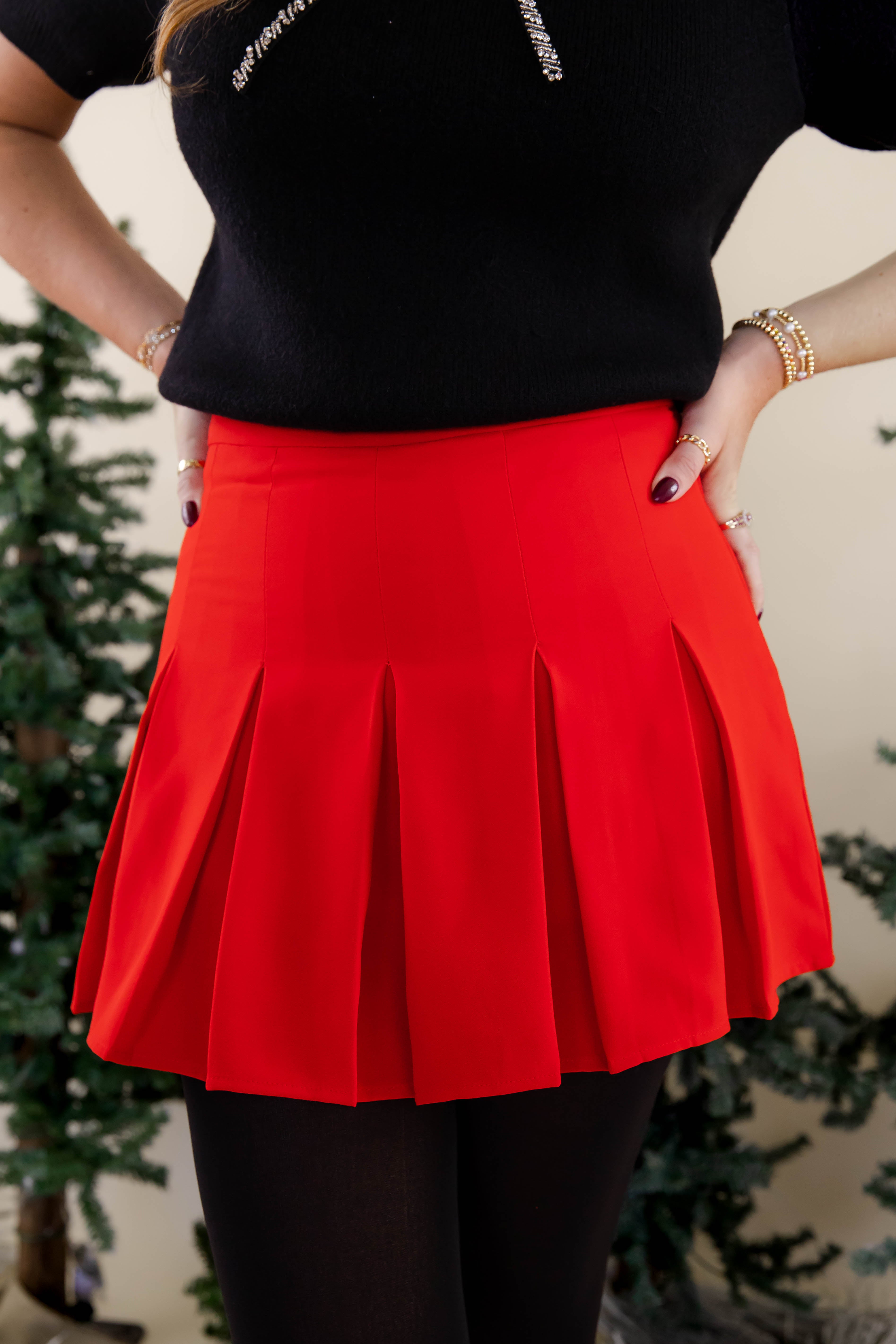 Doing My Own Thing Mini Skirt-Red