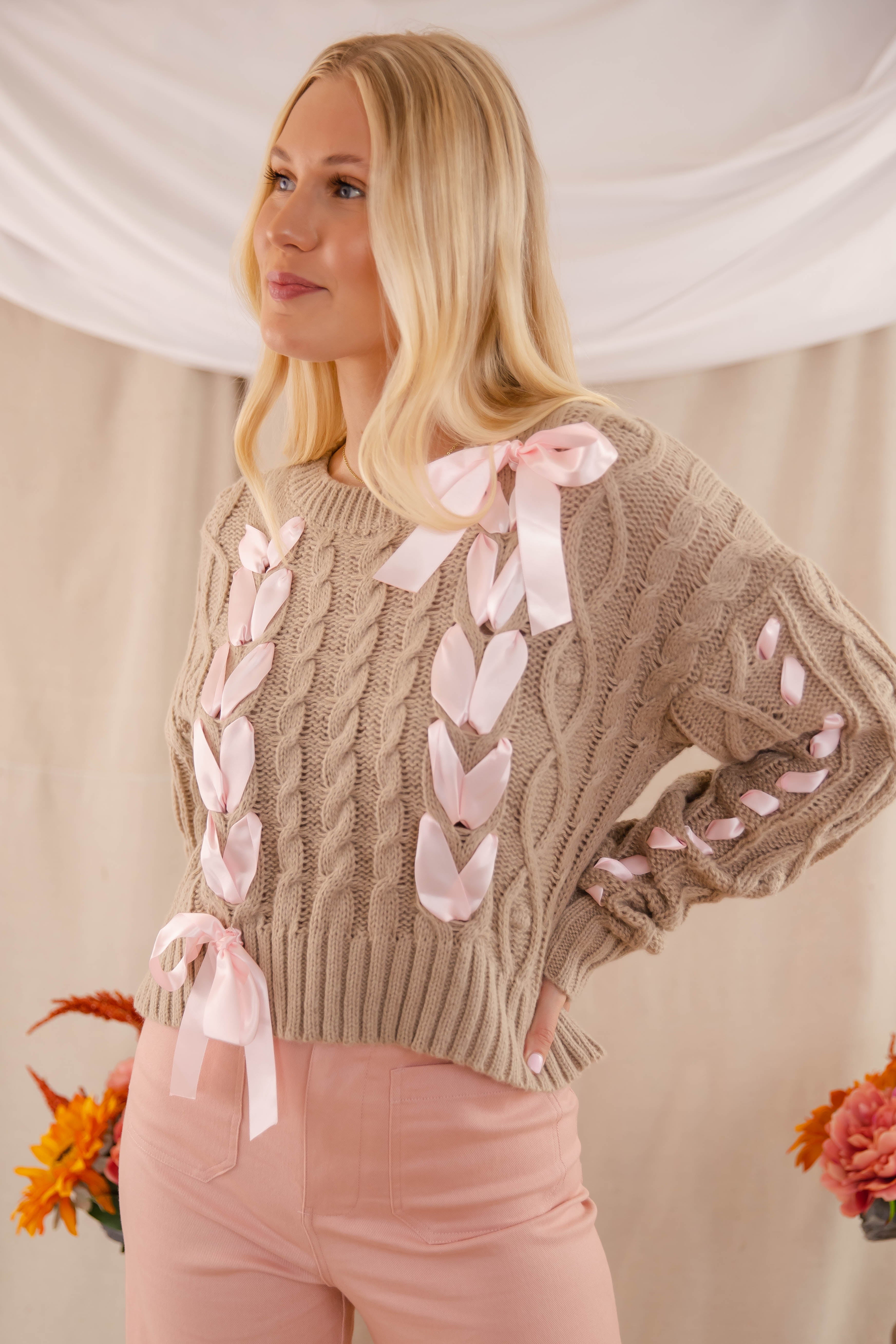 FINAL SALE: Notice The Little Things Ribbon Sweater