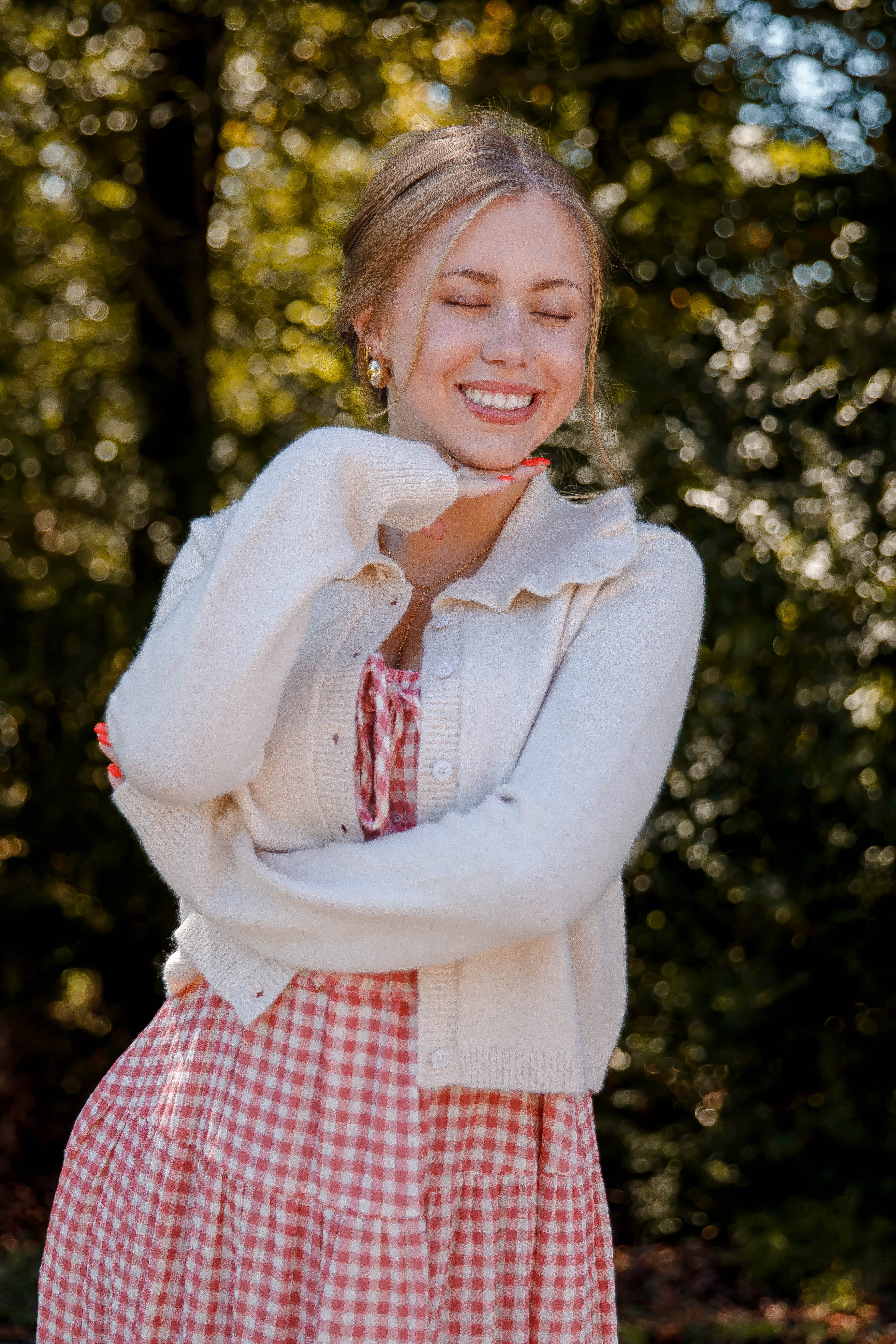 Frills and Thrills Cardigan-Beige