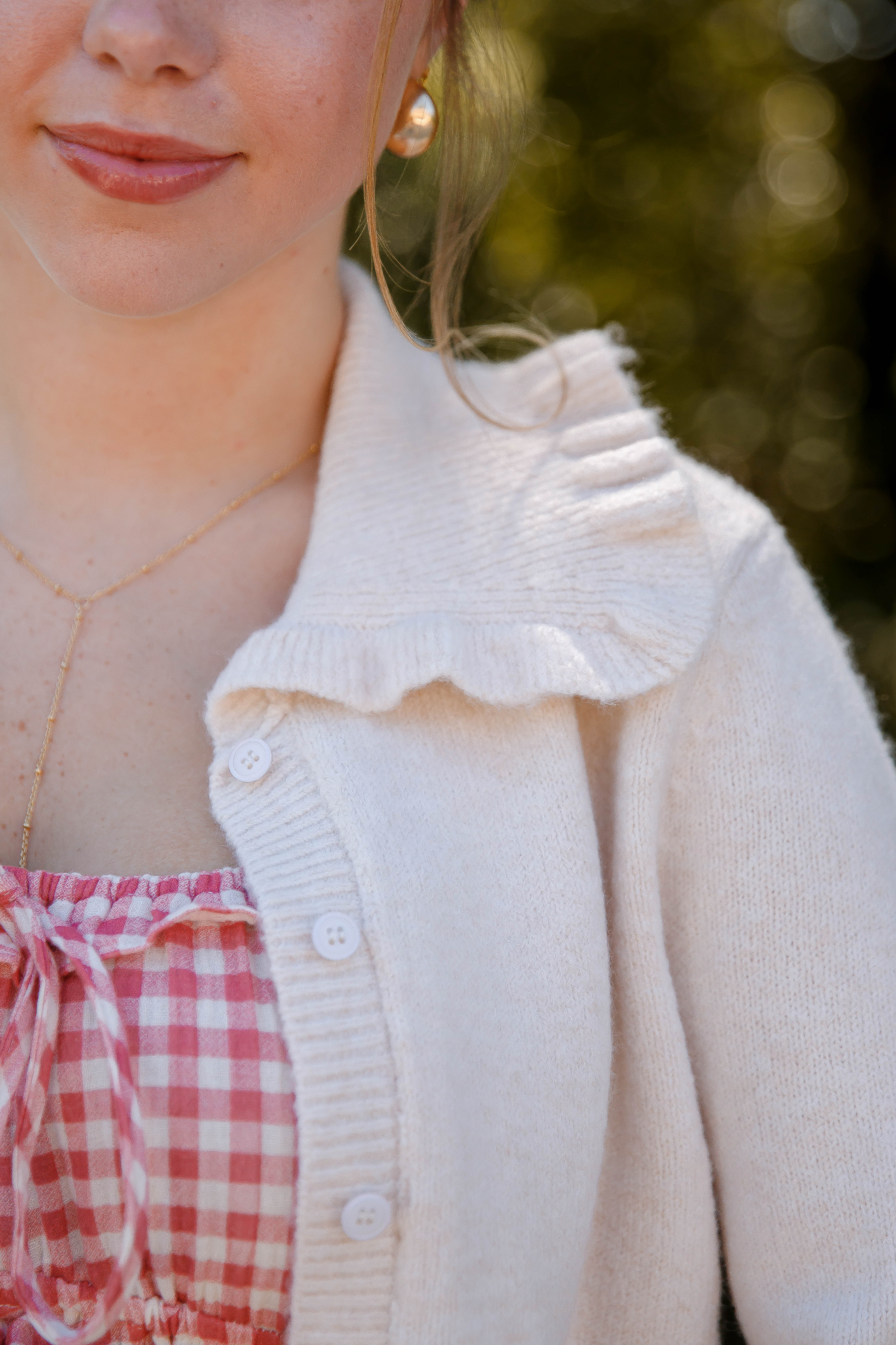 Frills and Thrills Cardigan-Beige
