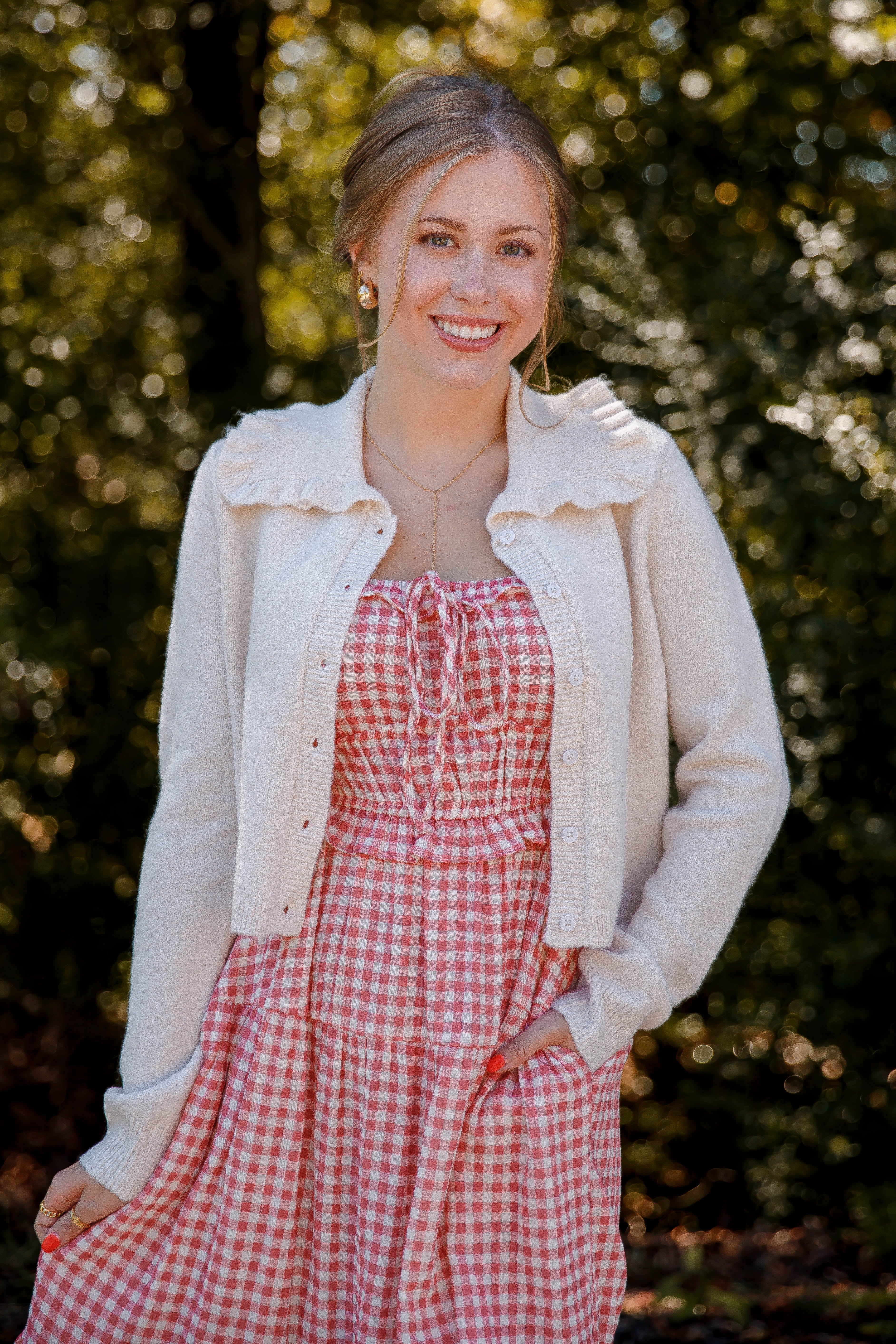 Frills and Thrills Cardigan-Beige