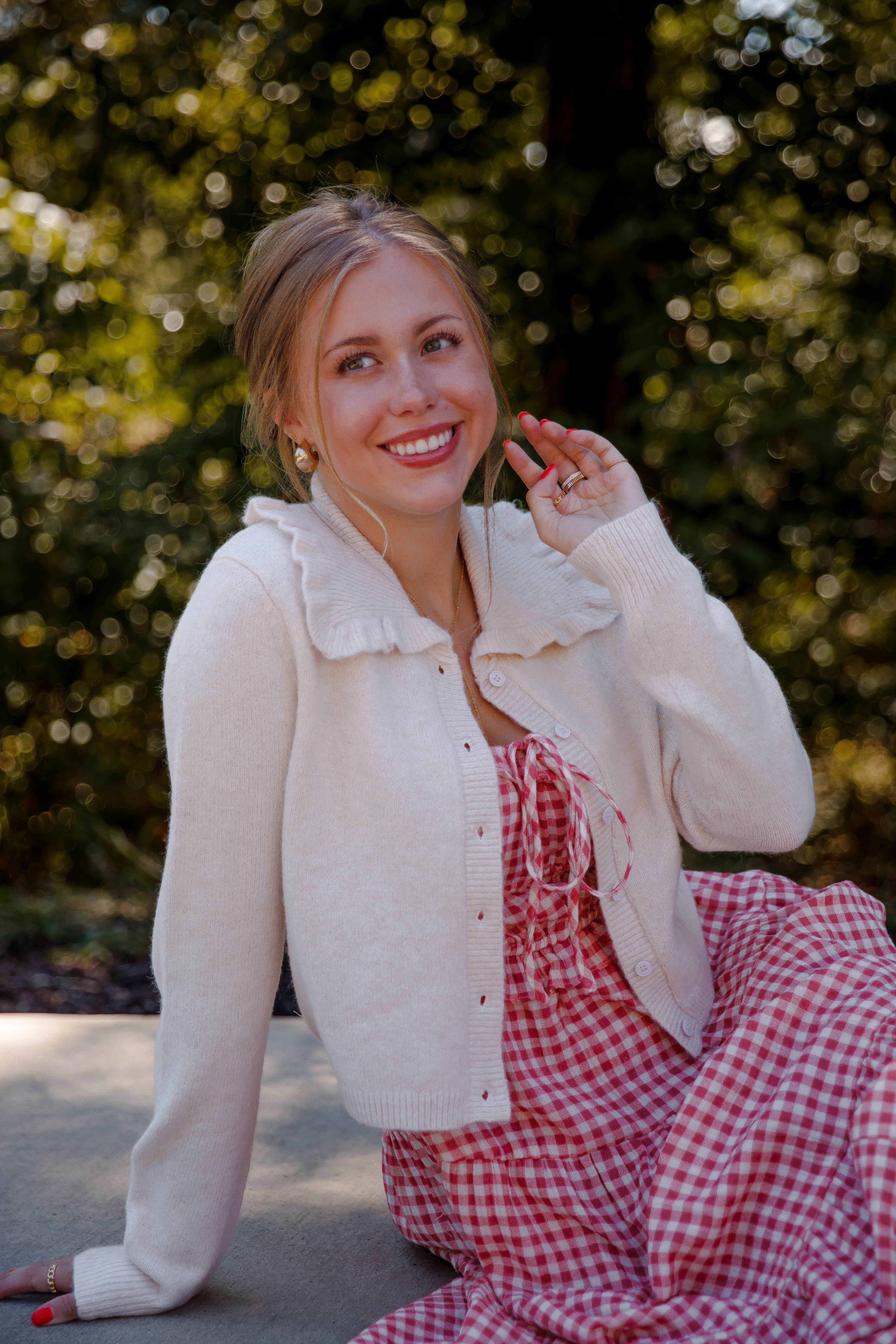 Frills and Thrills Cardigan-Beige