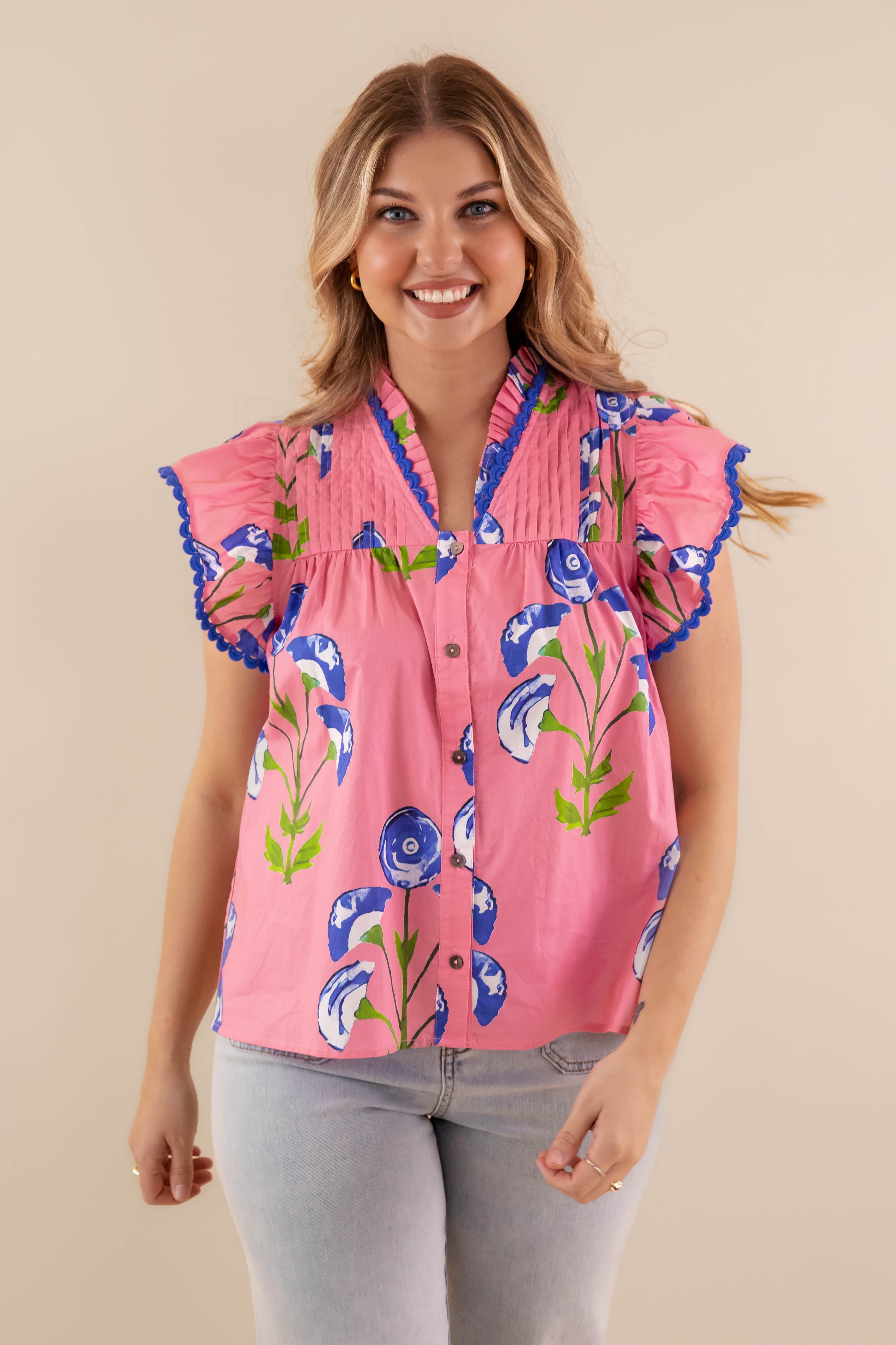 It's Been Done Blouse-Pink