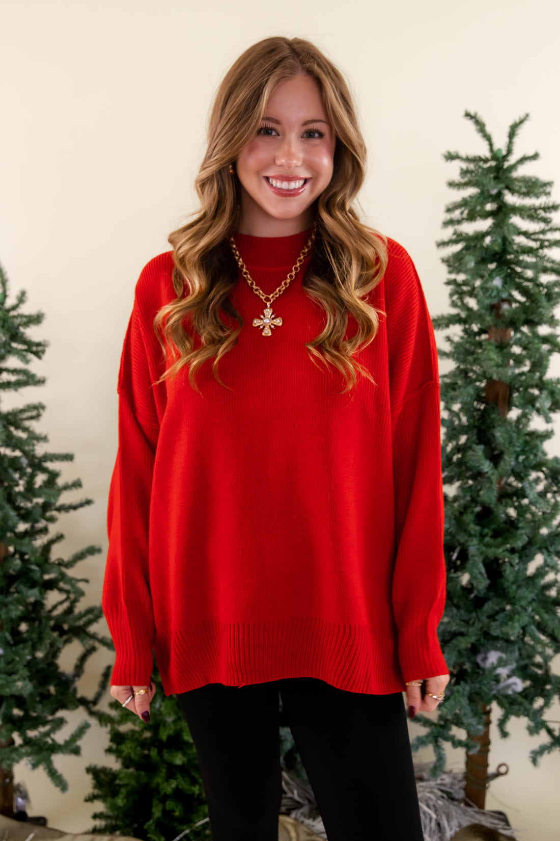 FINAL SALE: Meet Me At the Rink Sweater-Red