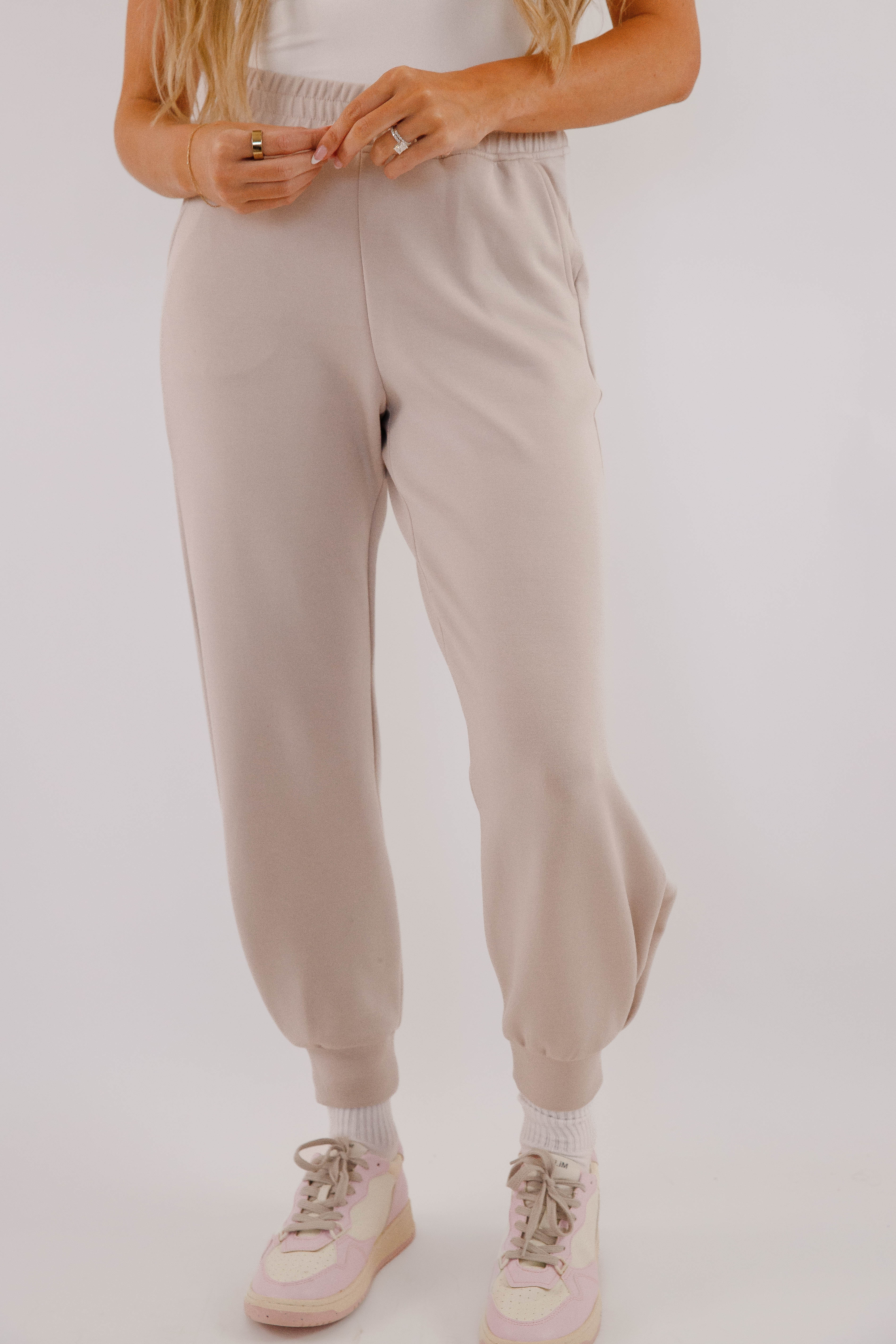 Getting There Joggers-Mocha Cream