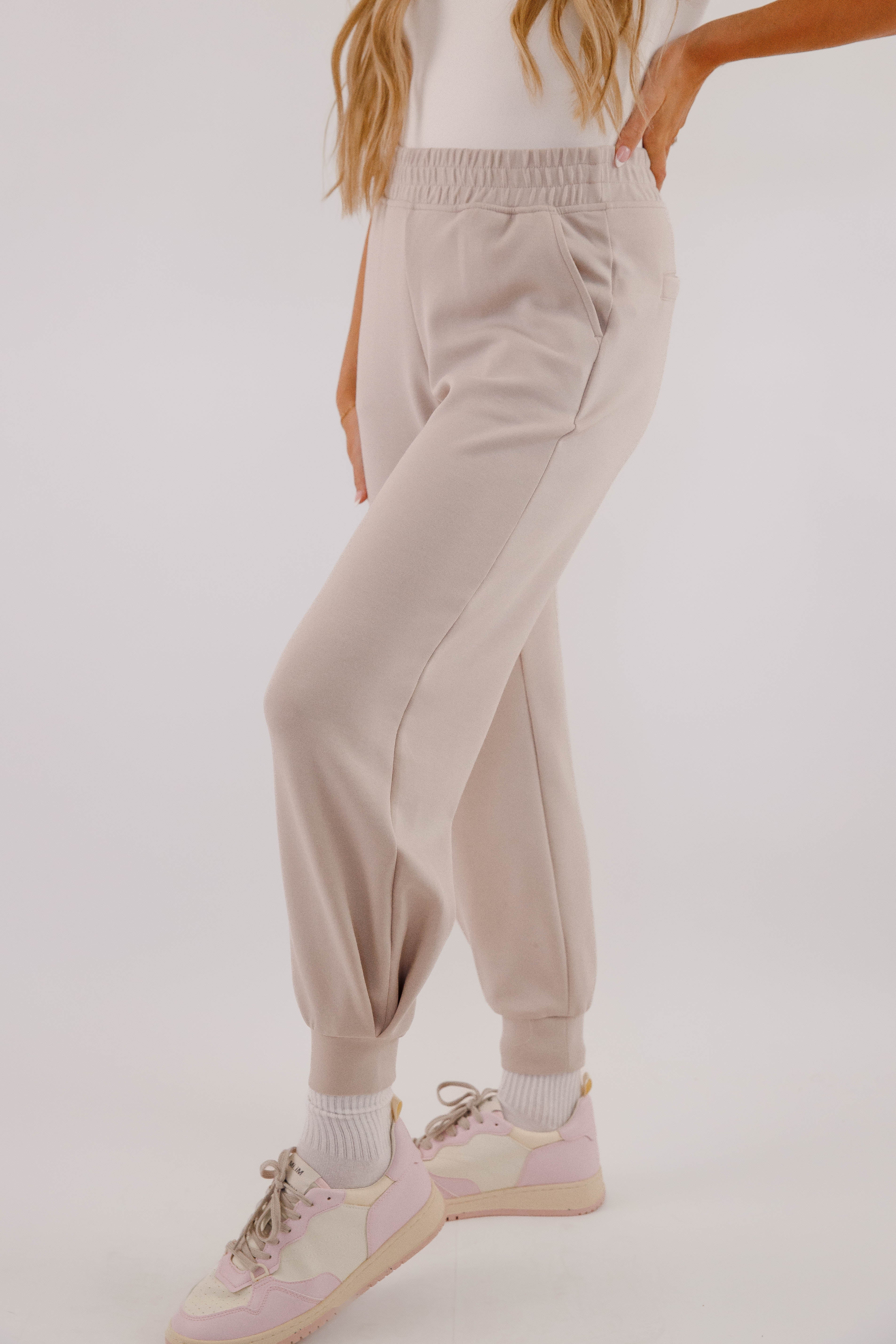 Getting There Joggers-Mocha Cream