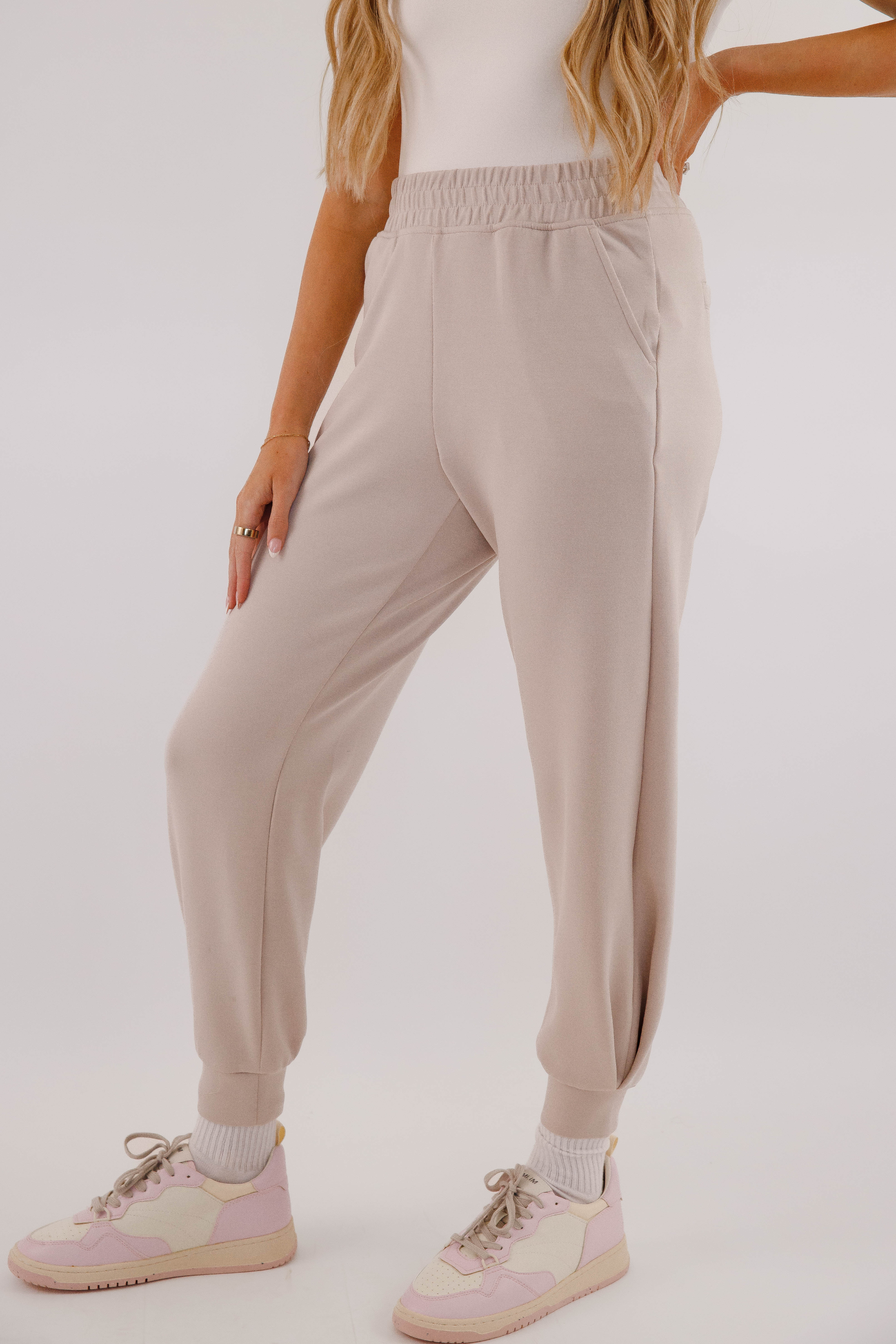Getting There Joggers-Mocha Cream