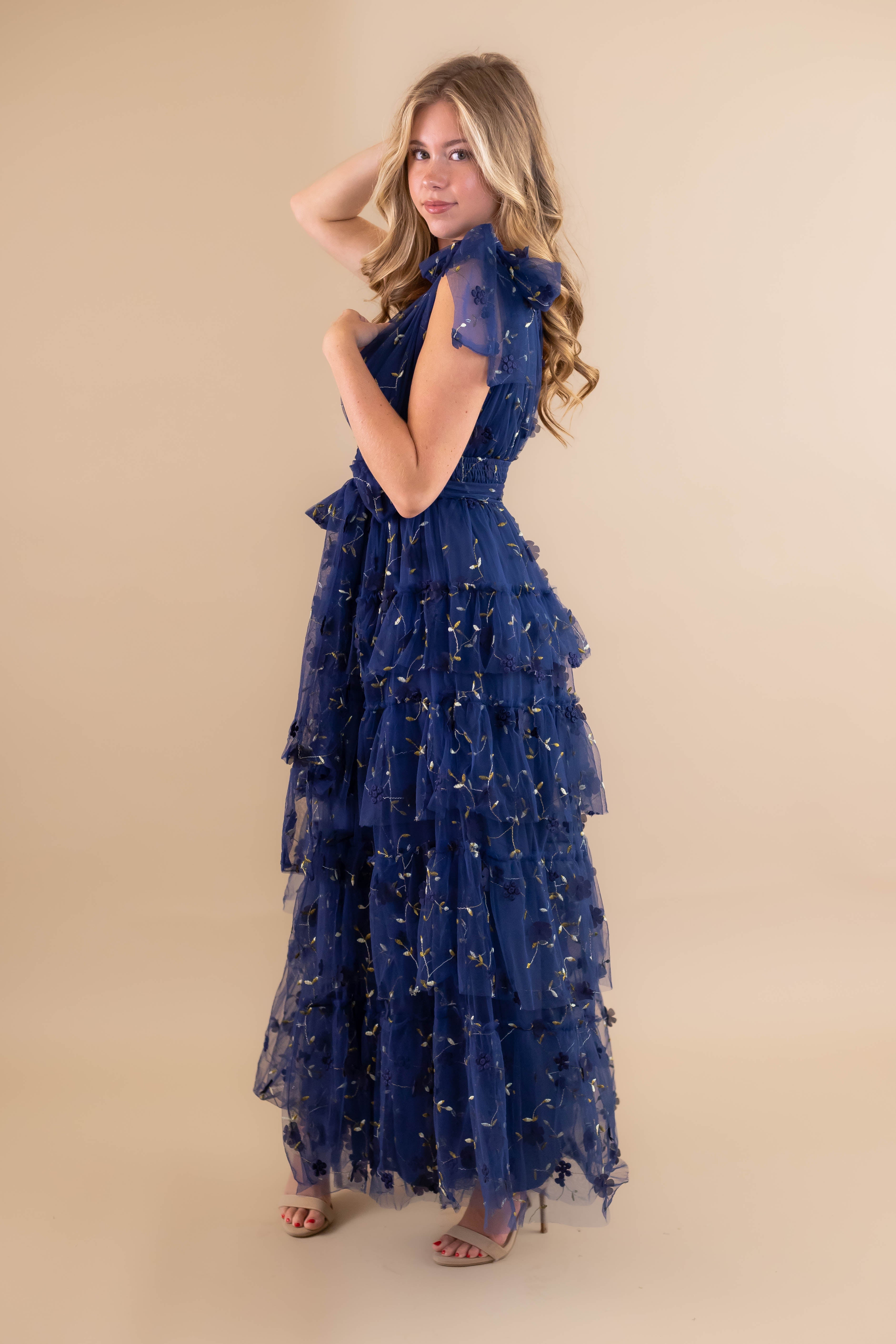 A Dramatic Entrance Maxi Dress-Navy